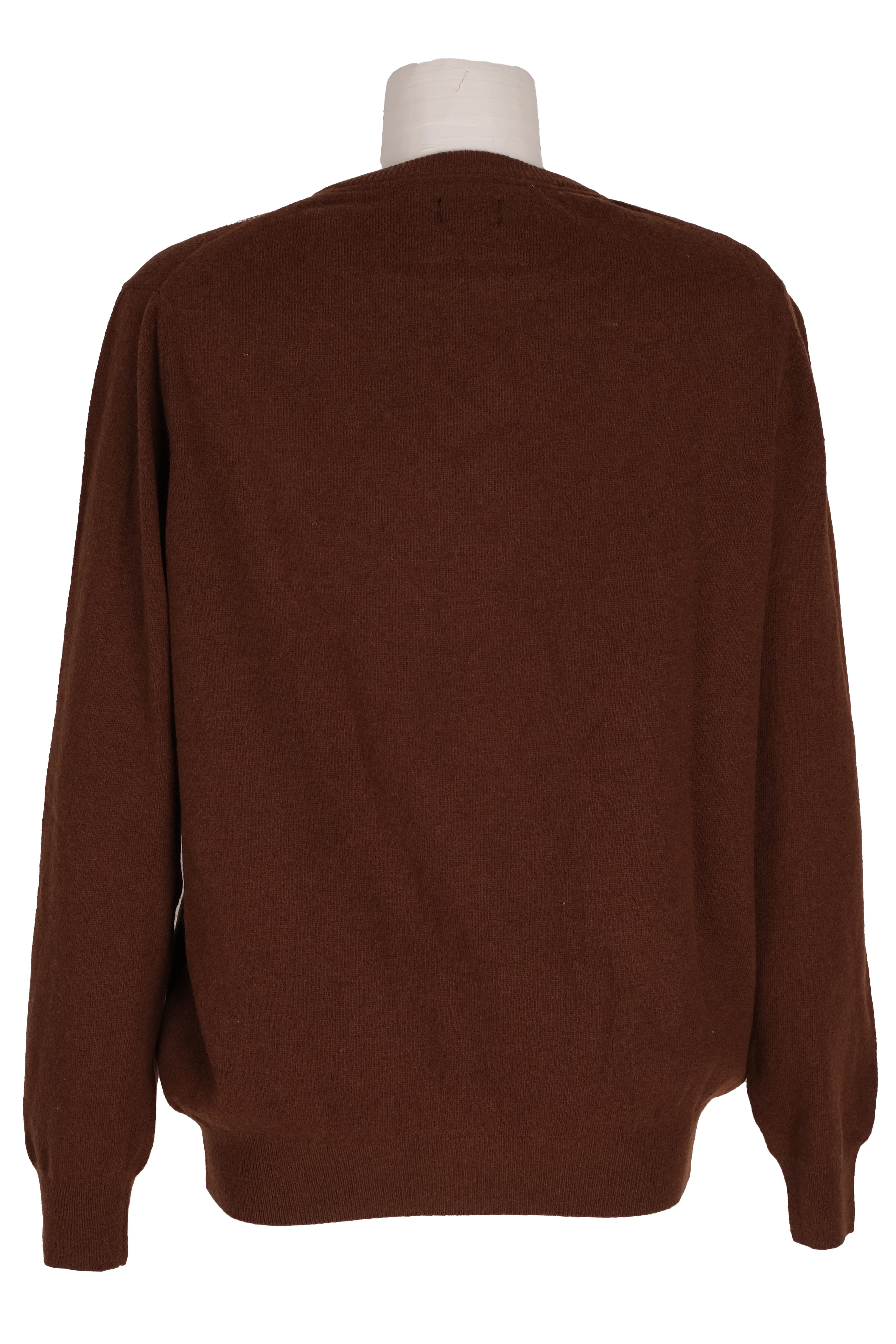 BLUTriko / HırkaBLU V Yaka Baklava Desenli Triko