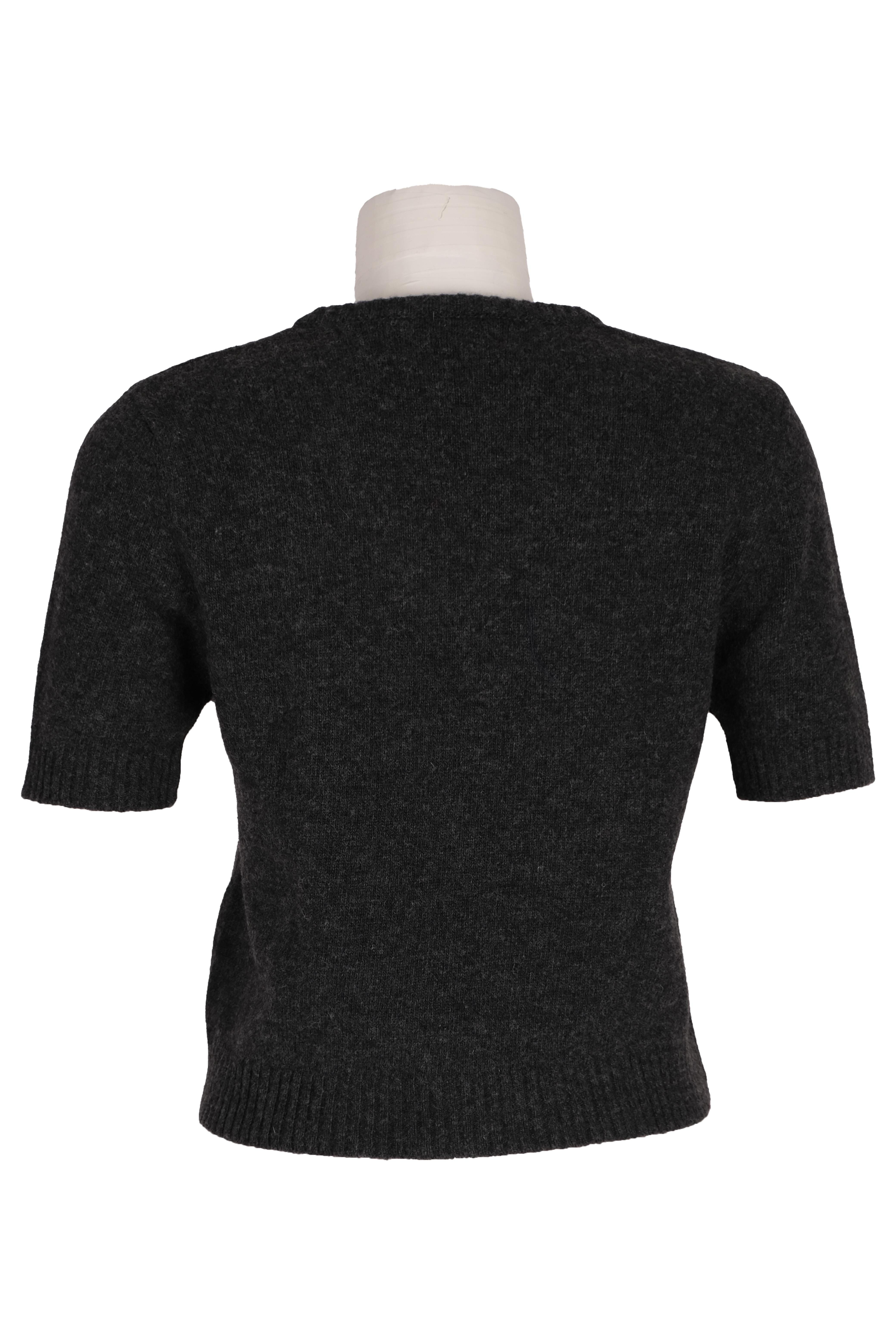 BLUTriko / HırkaBLU V Yaka Kısa Kol Kısa Triko Bluz