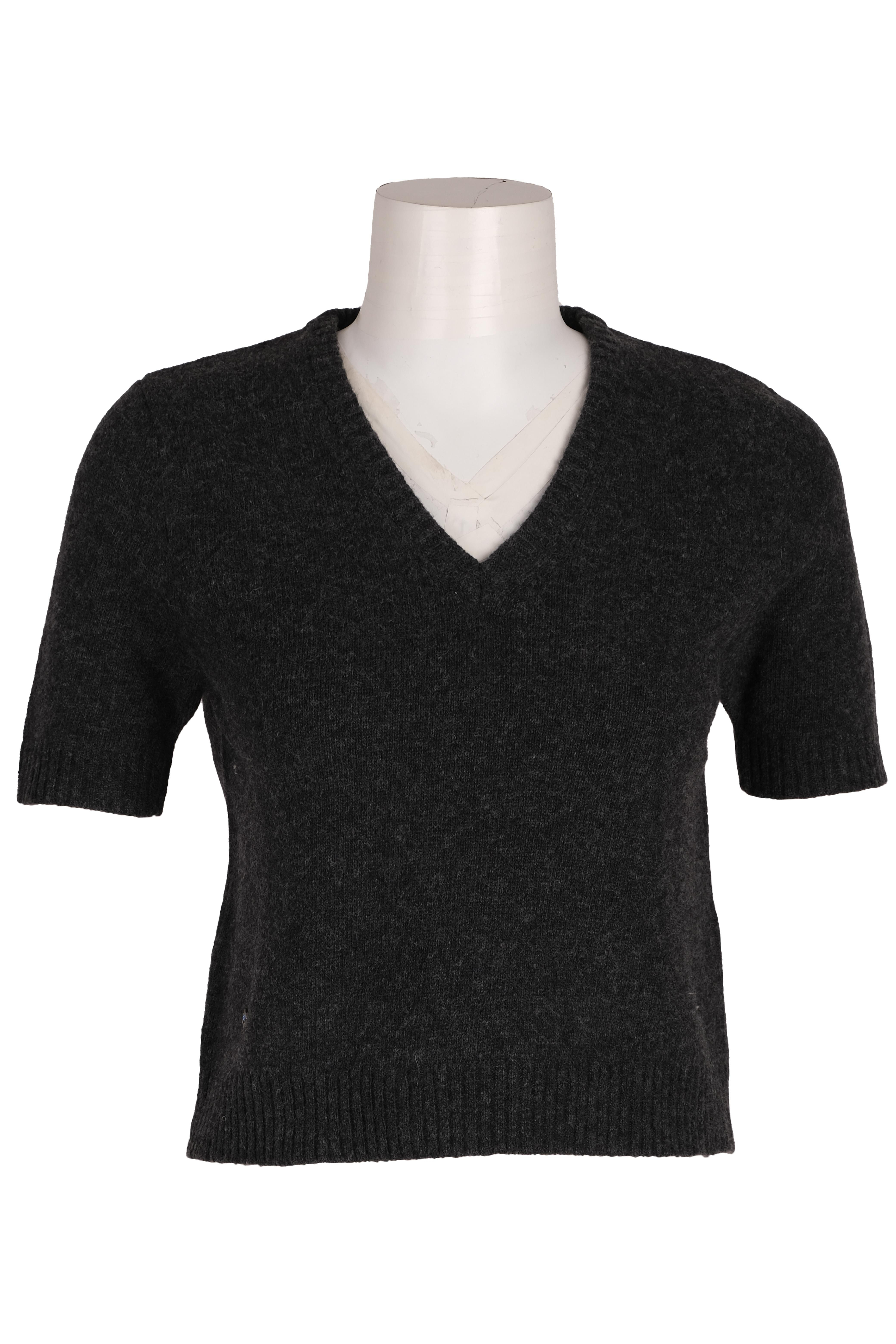 BLUTriko / HırkaBLU V Yaka Kısa Kol Kısa Triko Bluz