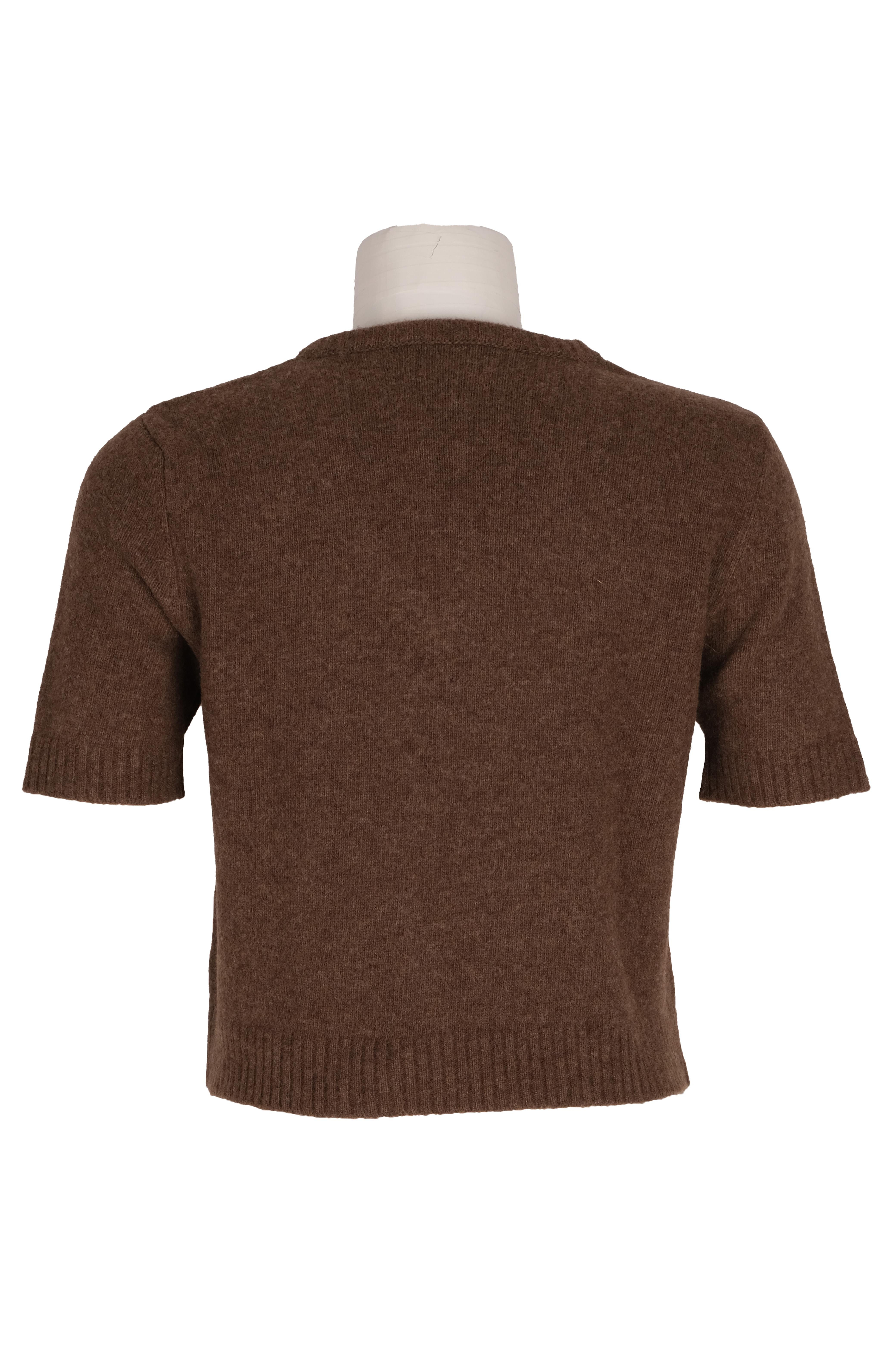 BLUTriko / HırkaBLU V Yaka Kısa Kol Kısa Triko Bluz