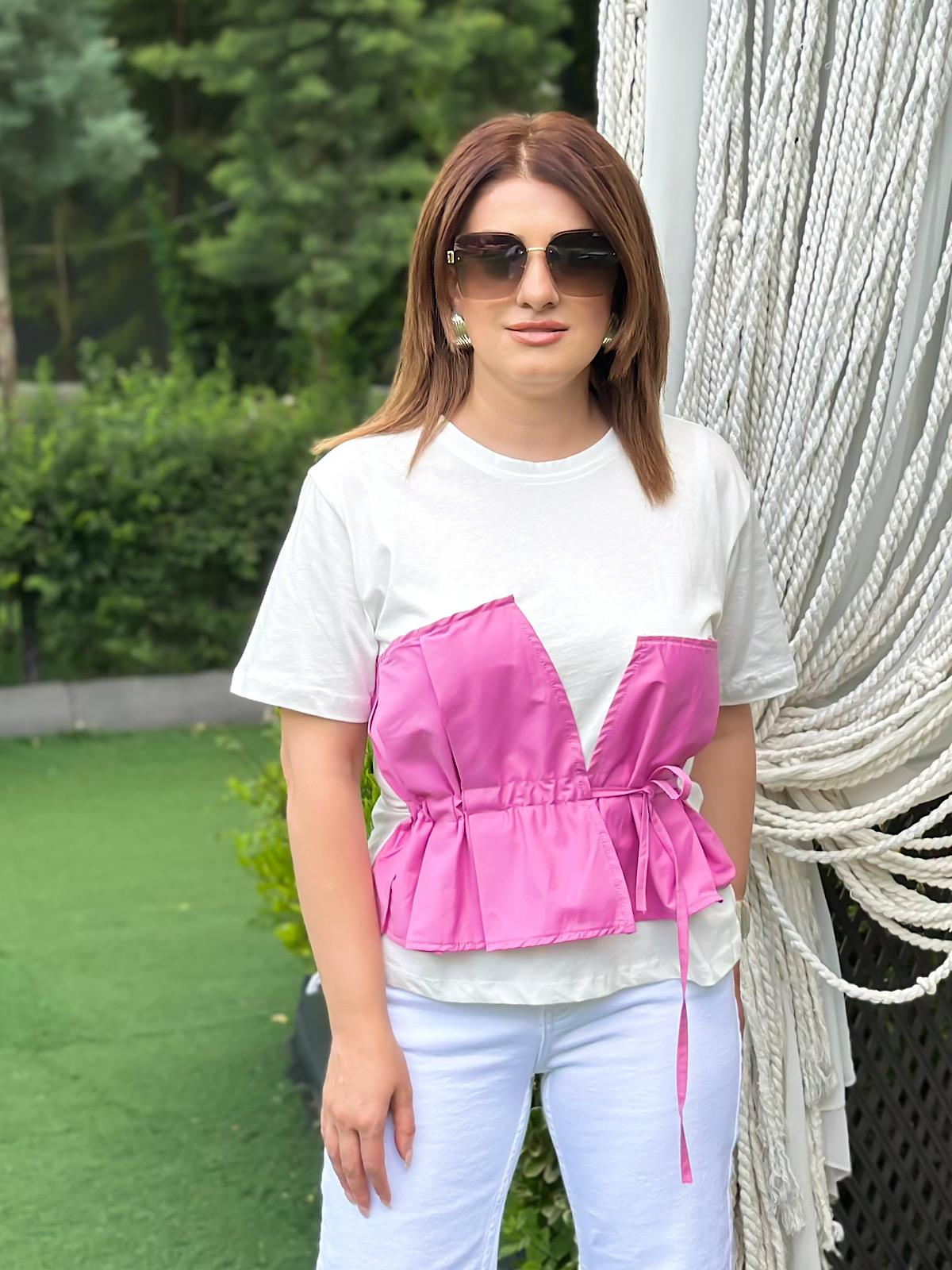 Bağlamalı Korsajlı Tshirt LİLA-23YUST000269