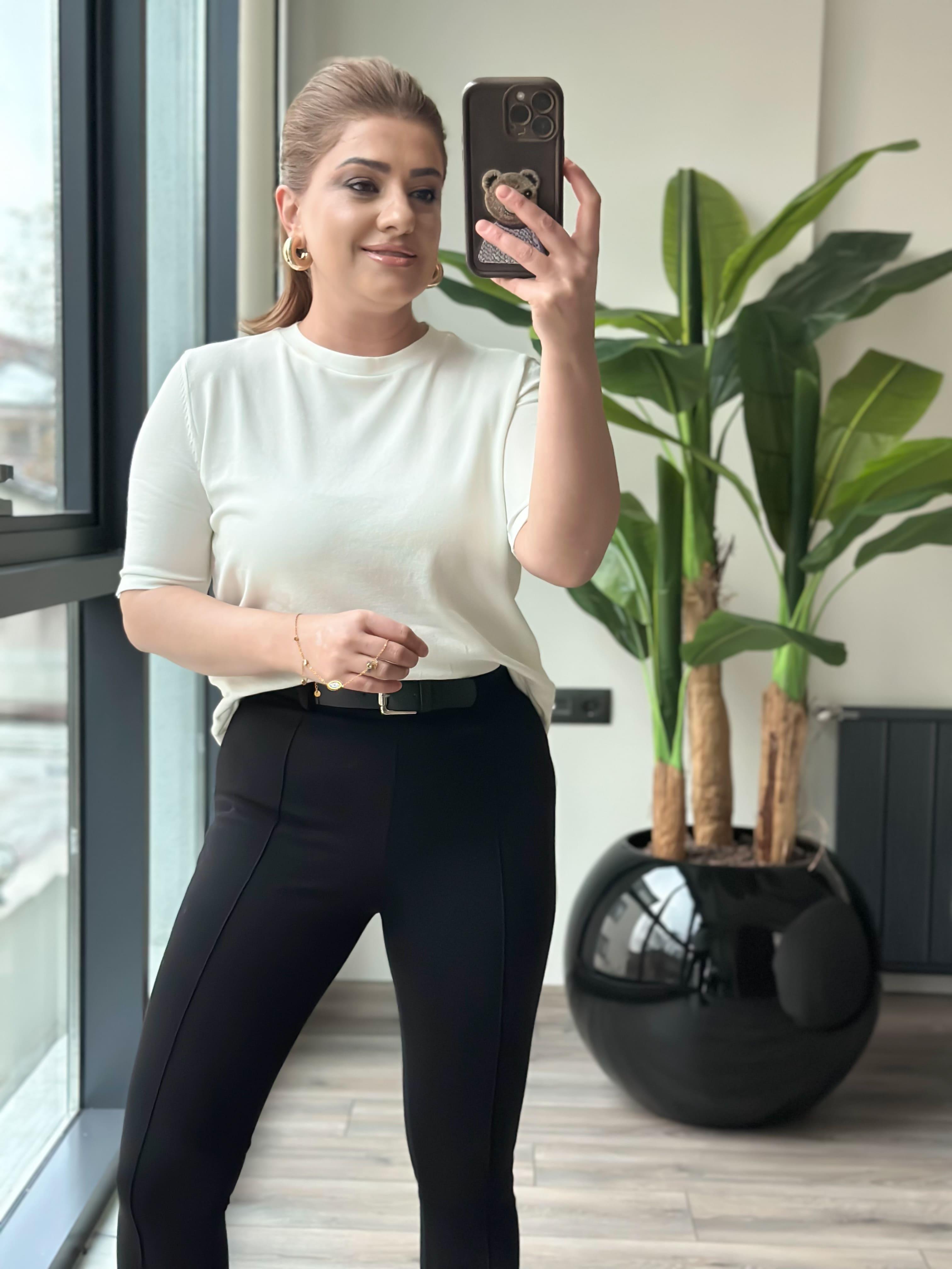 Basic Yaka Kısa Kollu Triko EKRU-23MeUST00102