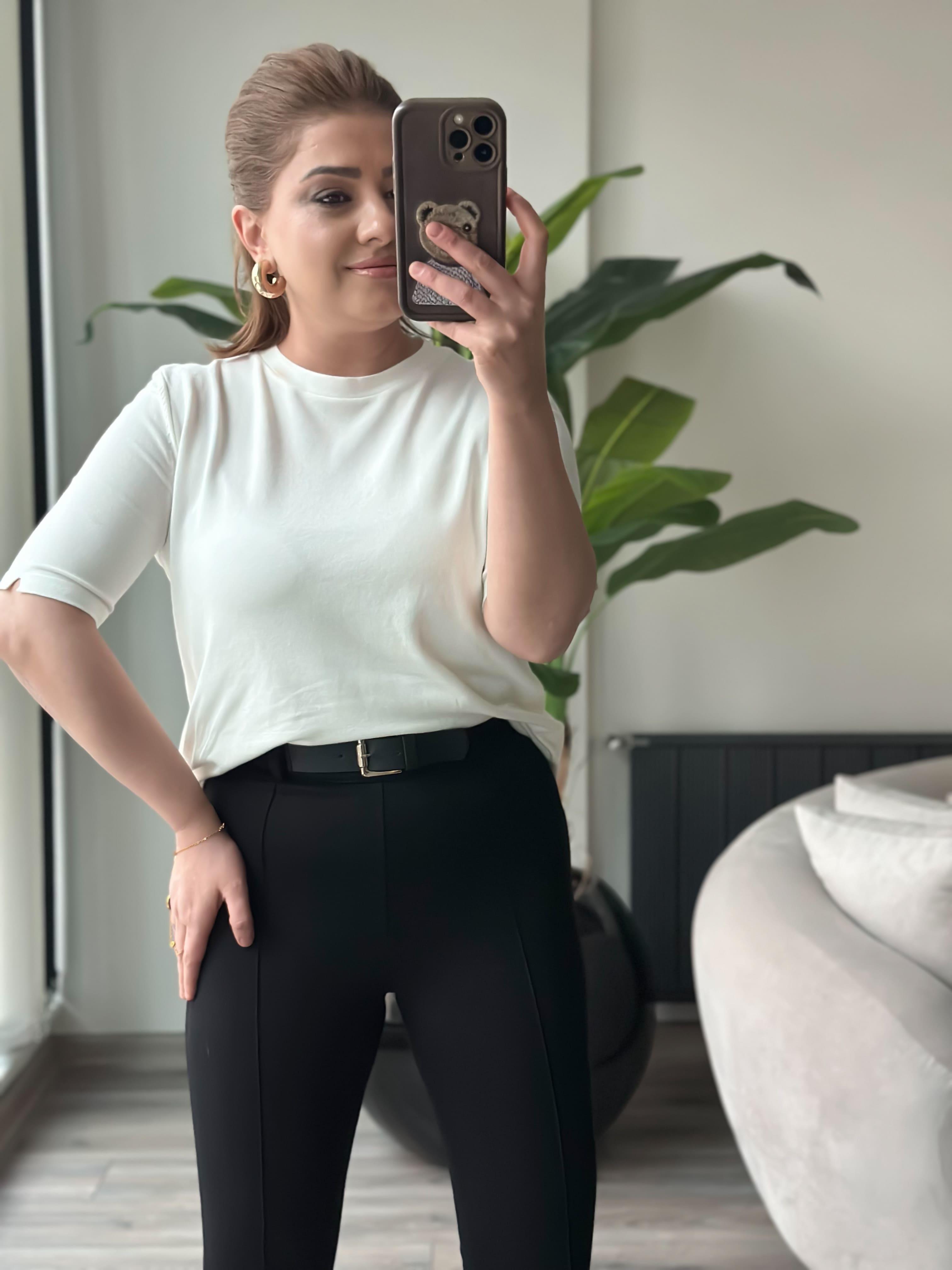 Basic Yaka Kısa Kollu Triko EKRU-23MeUST00102