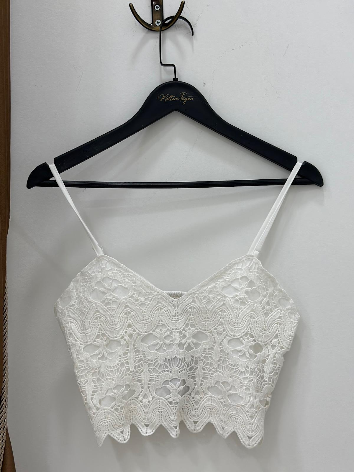 Dantel Detaylı Crop EKRU-23YUST000211