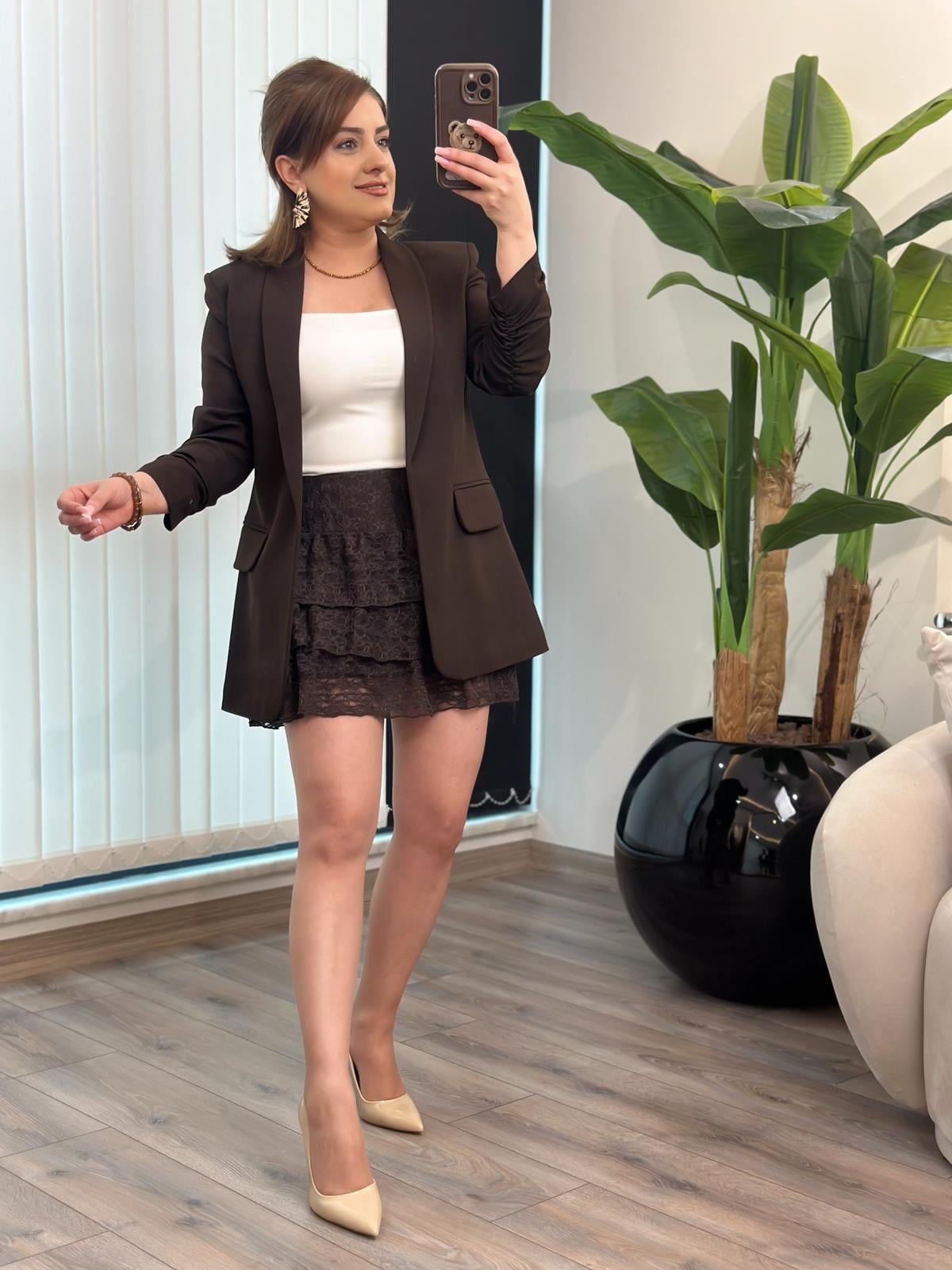 Dantelli Kat Kat Etek KAHVE-23MeALT00119