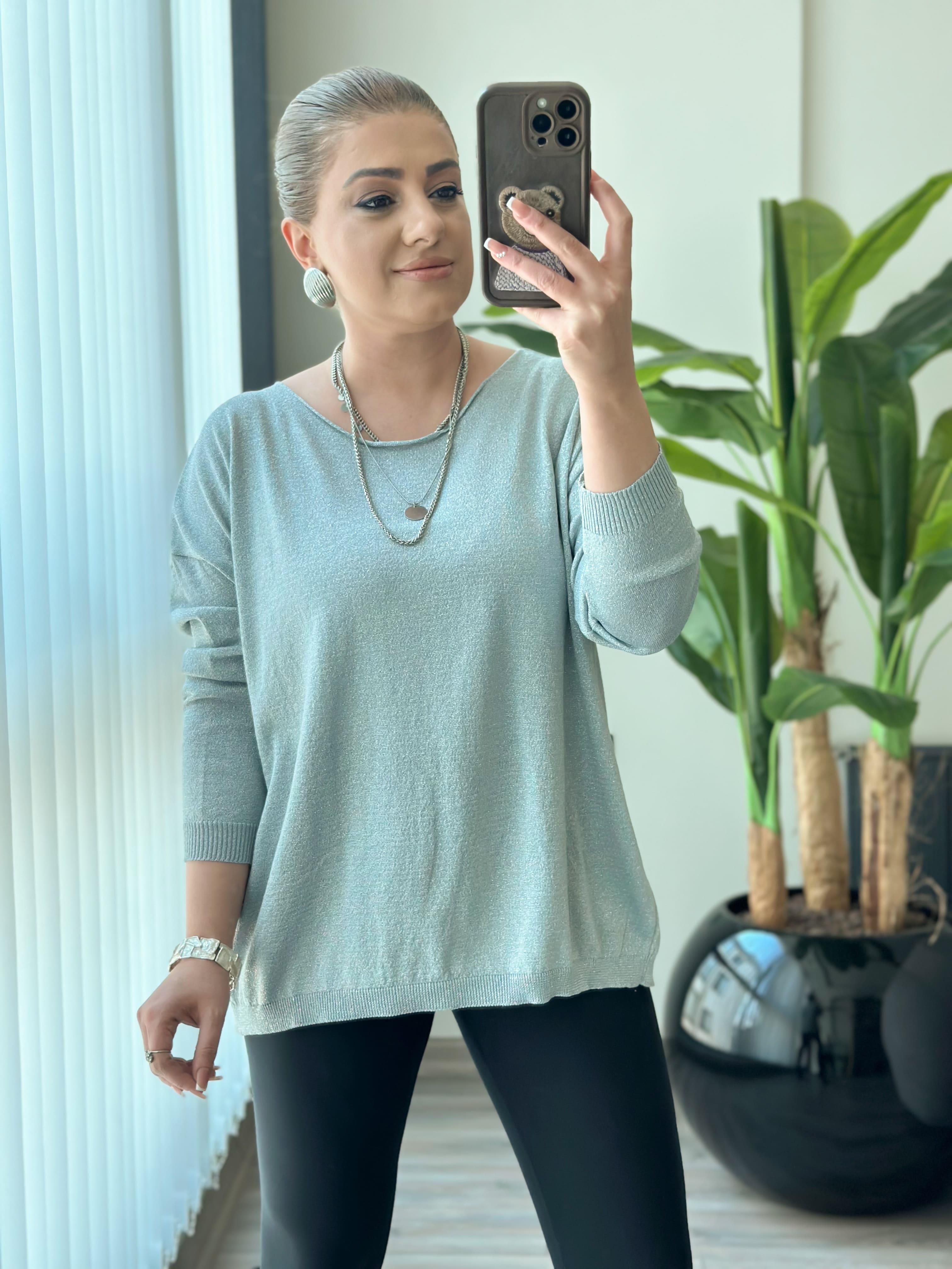 Fakir Kol Simli Triko GÜMÜŞ-23MeUST00129