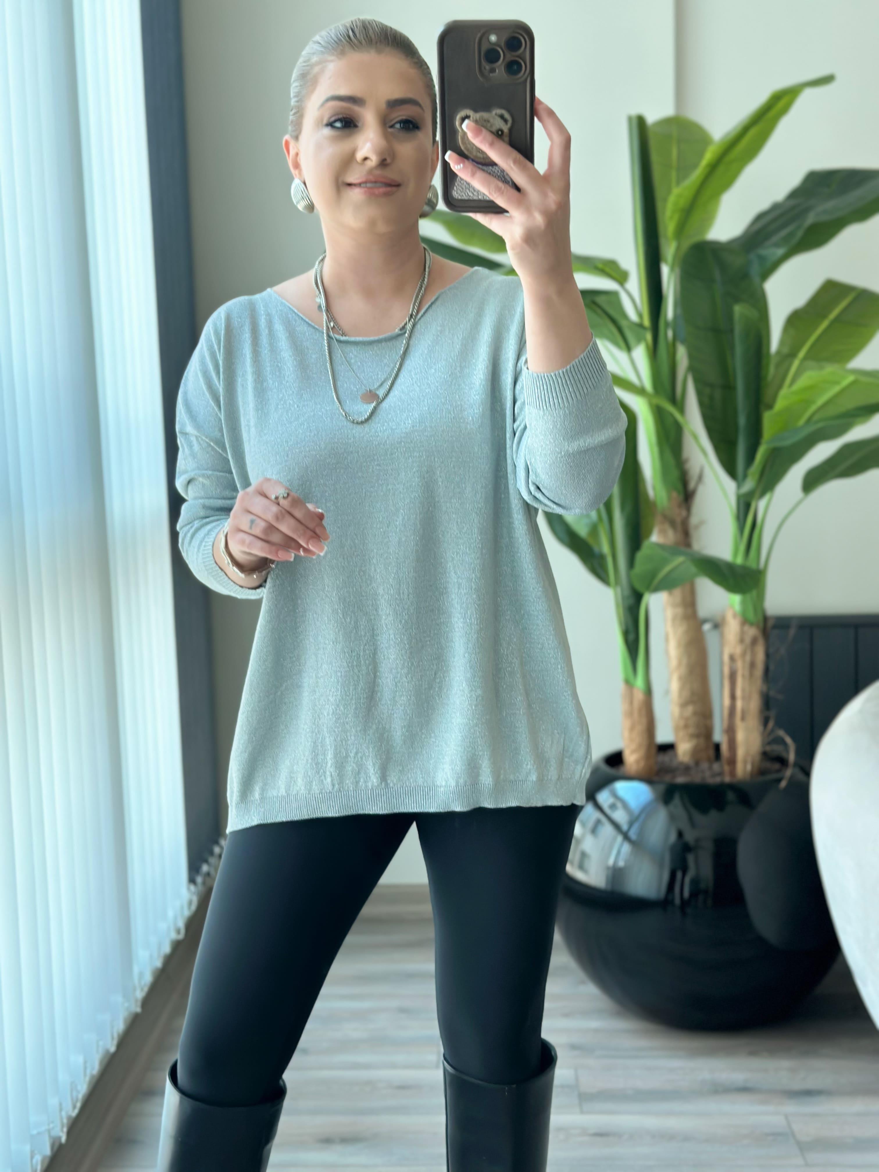 Fakir Kol Simli Triko GÜMÜŞ-23MeUST00129