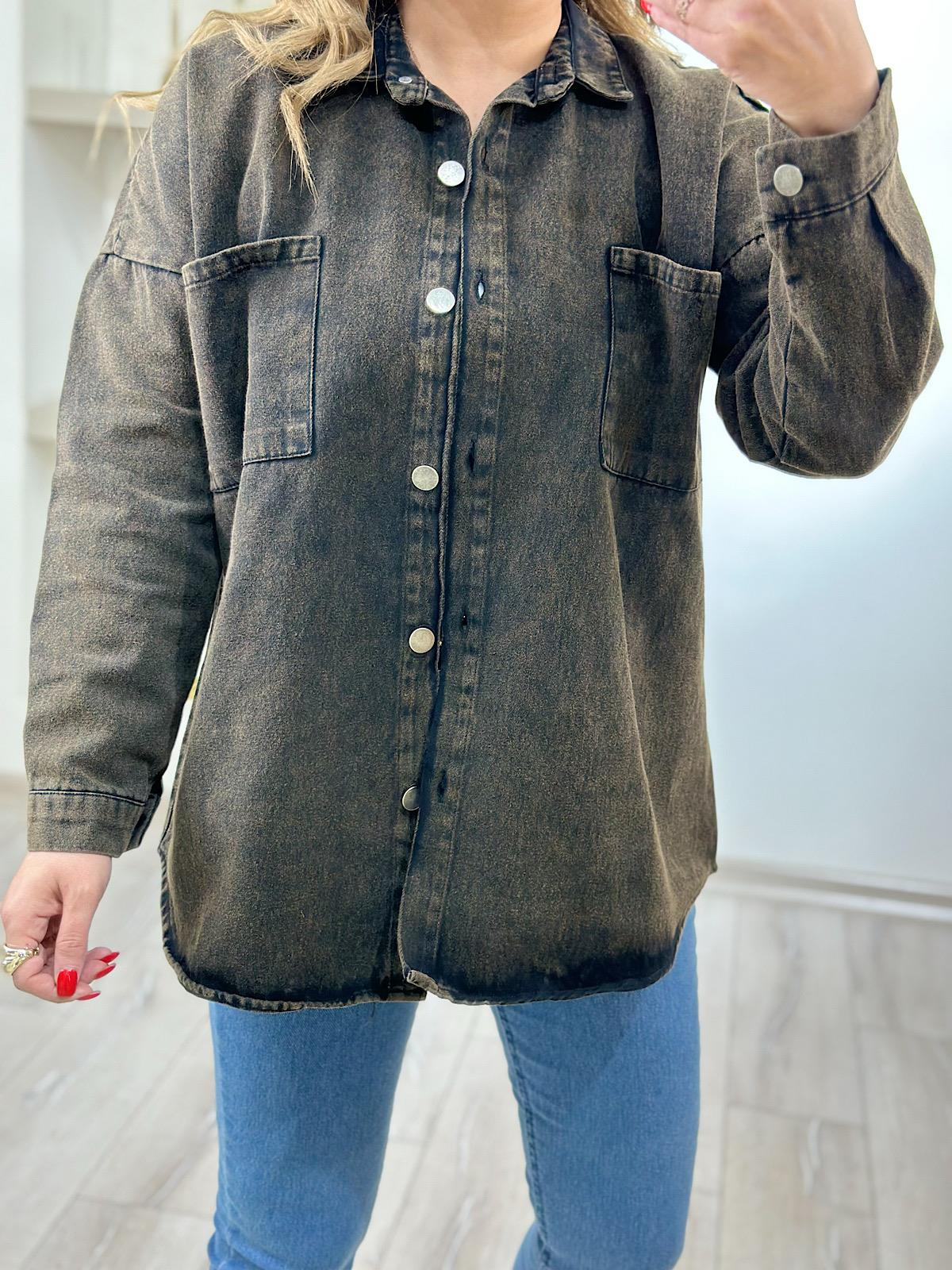 Gabardin  Gömlek FÜME-23MeUST00103