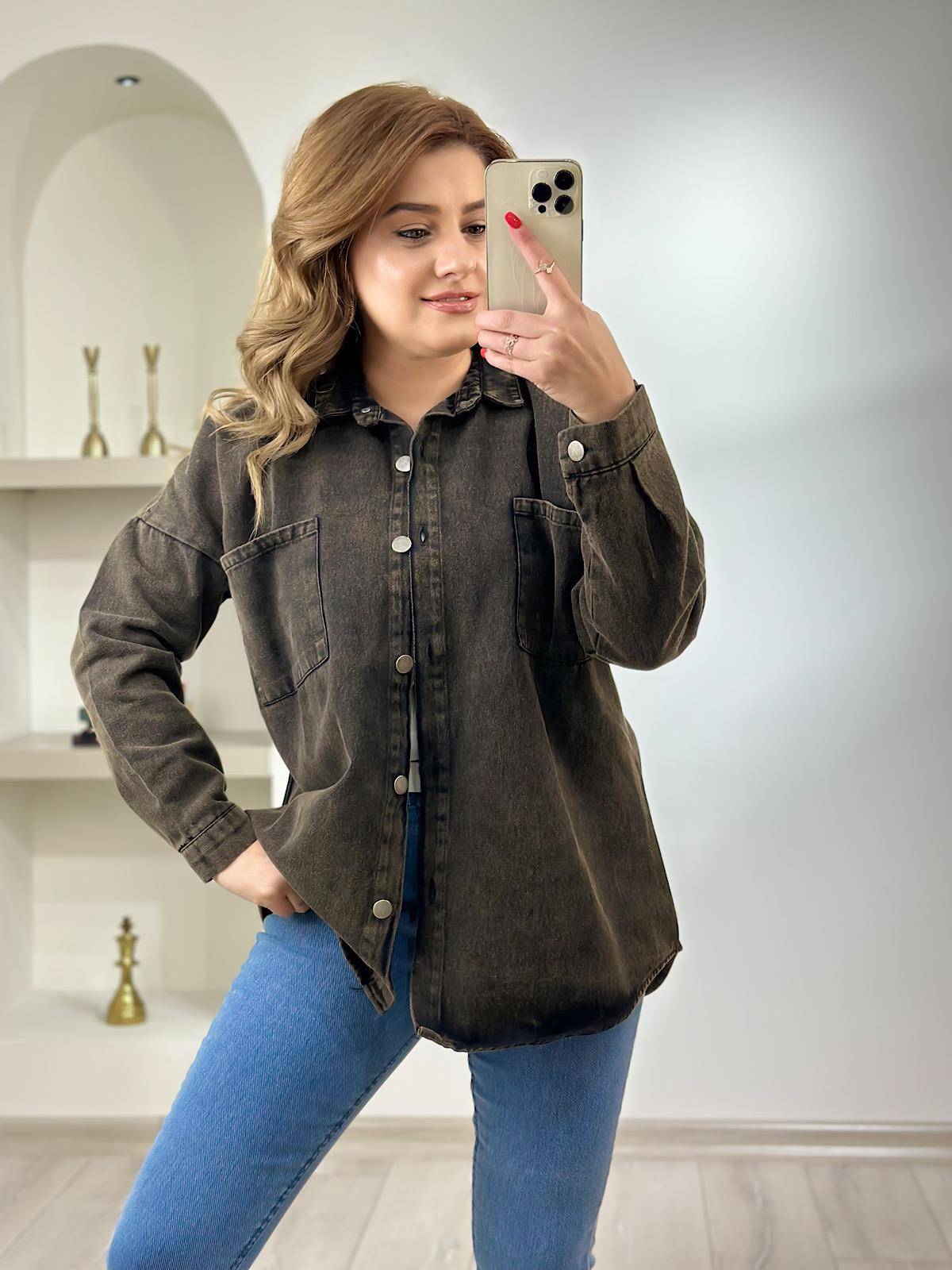 Gabardin  Gömlek FÜME-23MeUST00103