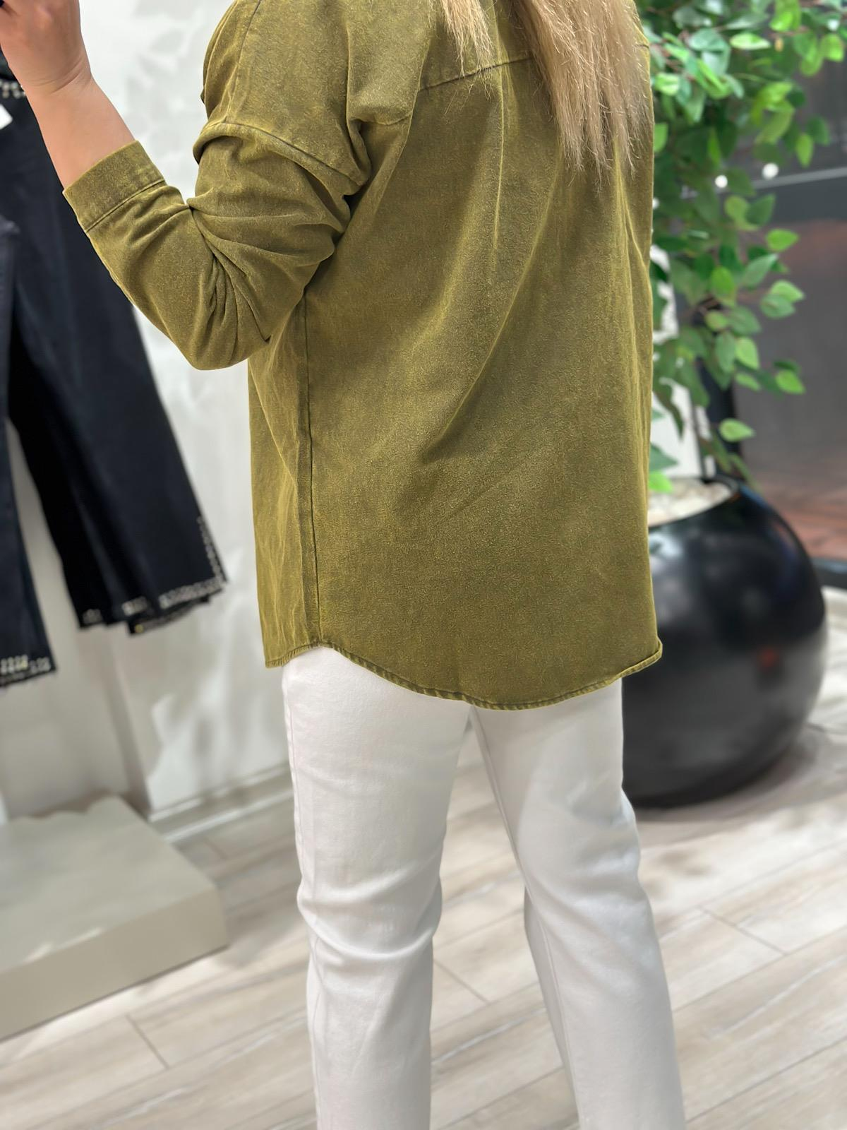 Gabardin  Gömlek HAKİ-23MeUST00103