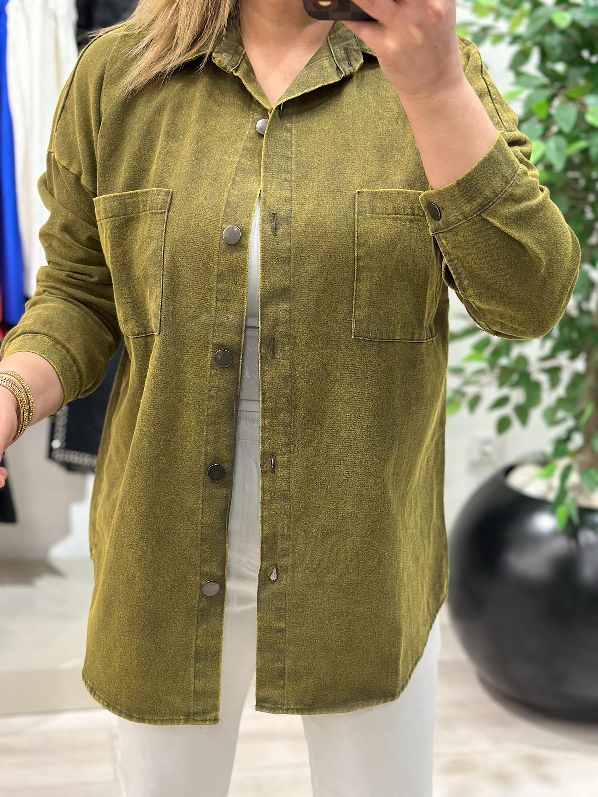 Gabardin  Gömlek HAKİ-23MeUST00103