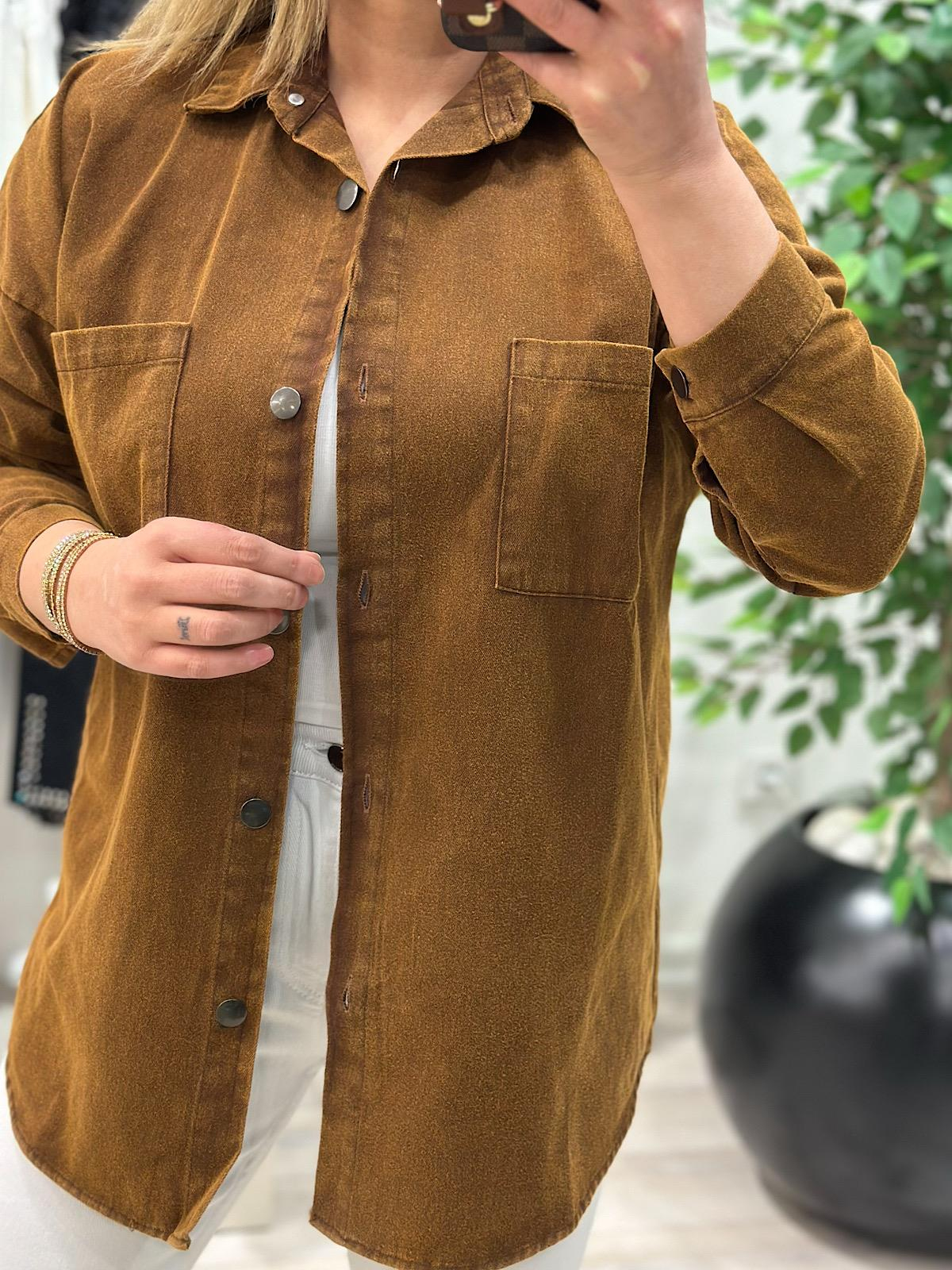 Gabardin  Gömlek KAHVE-23MeUST00103