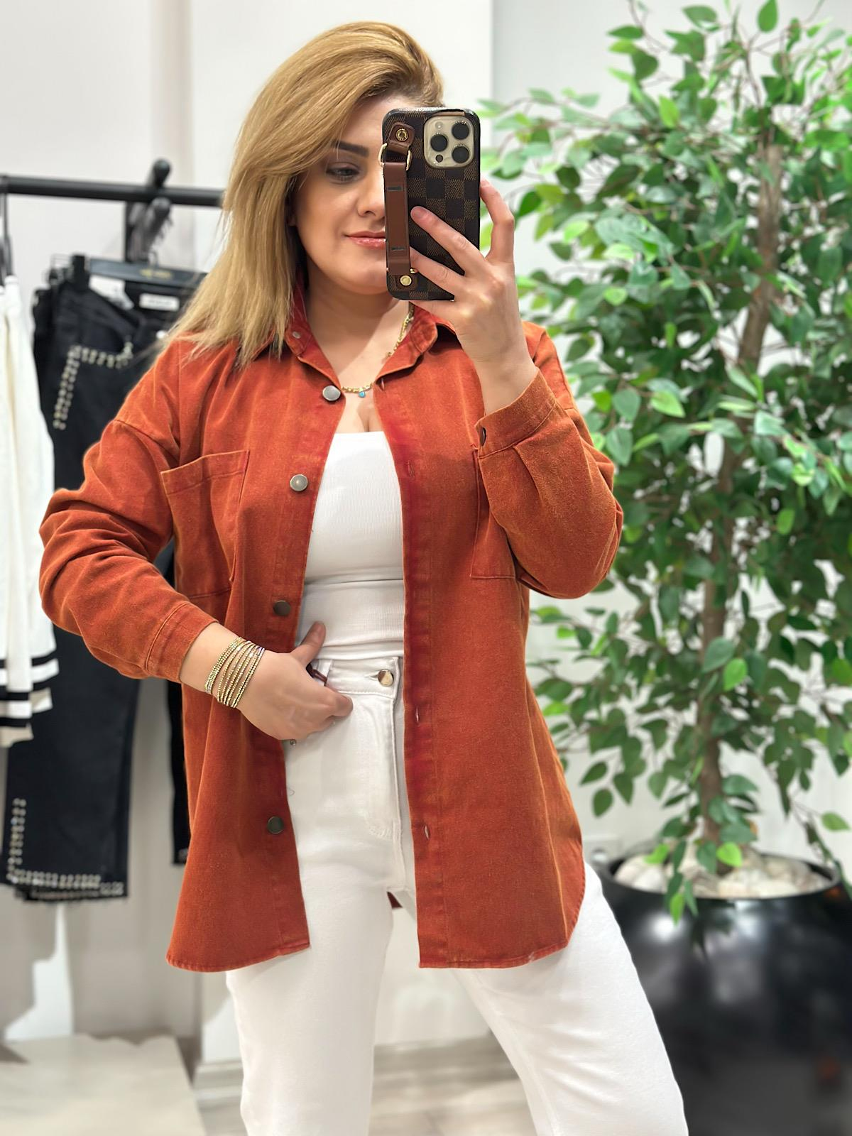 Gabardin  Gömlek KİREMİT-23MeUST00103