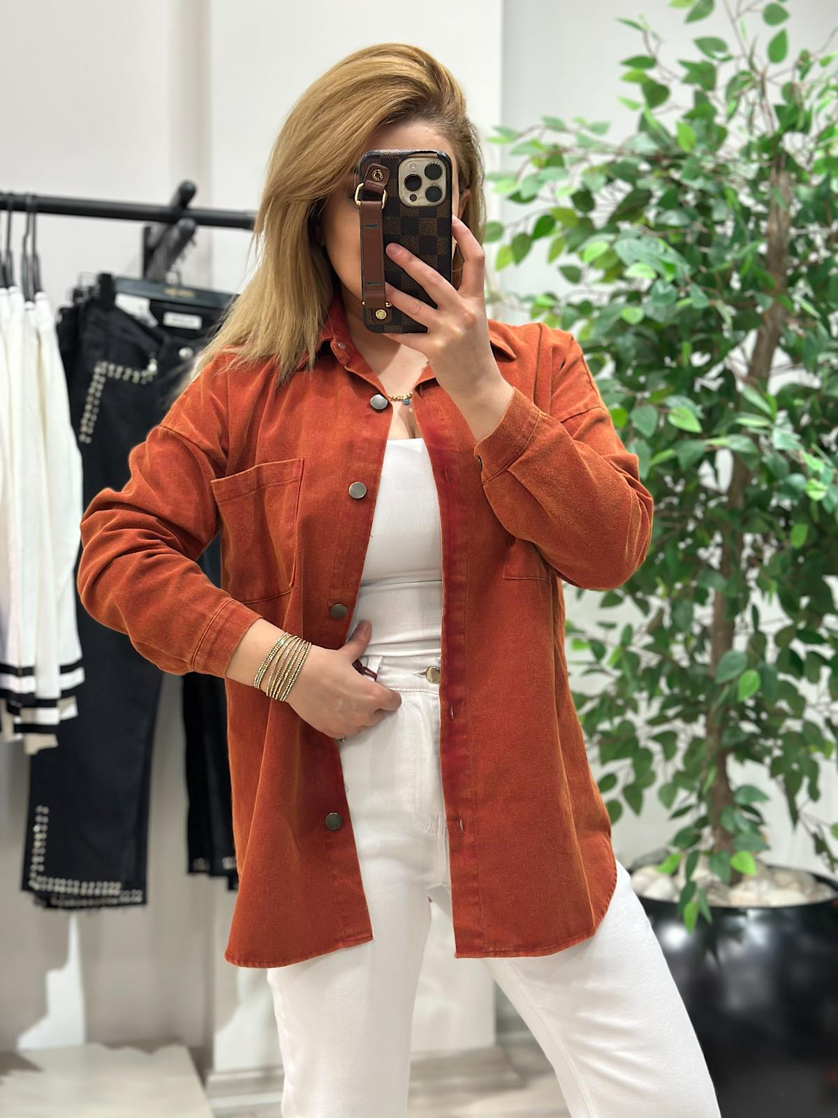 Gabardin  Gömlek KİREMİT-23MeUST00103
