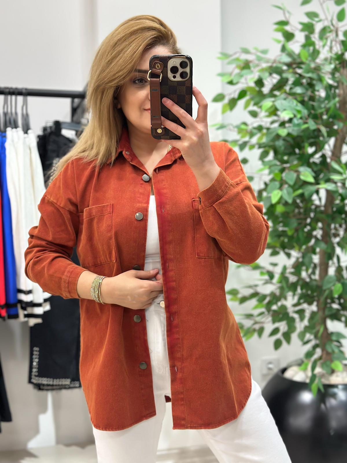 Gabardin  Gömlek KİREMİT-23MeUST00103