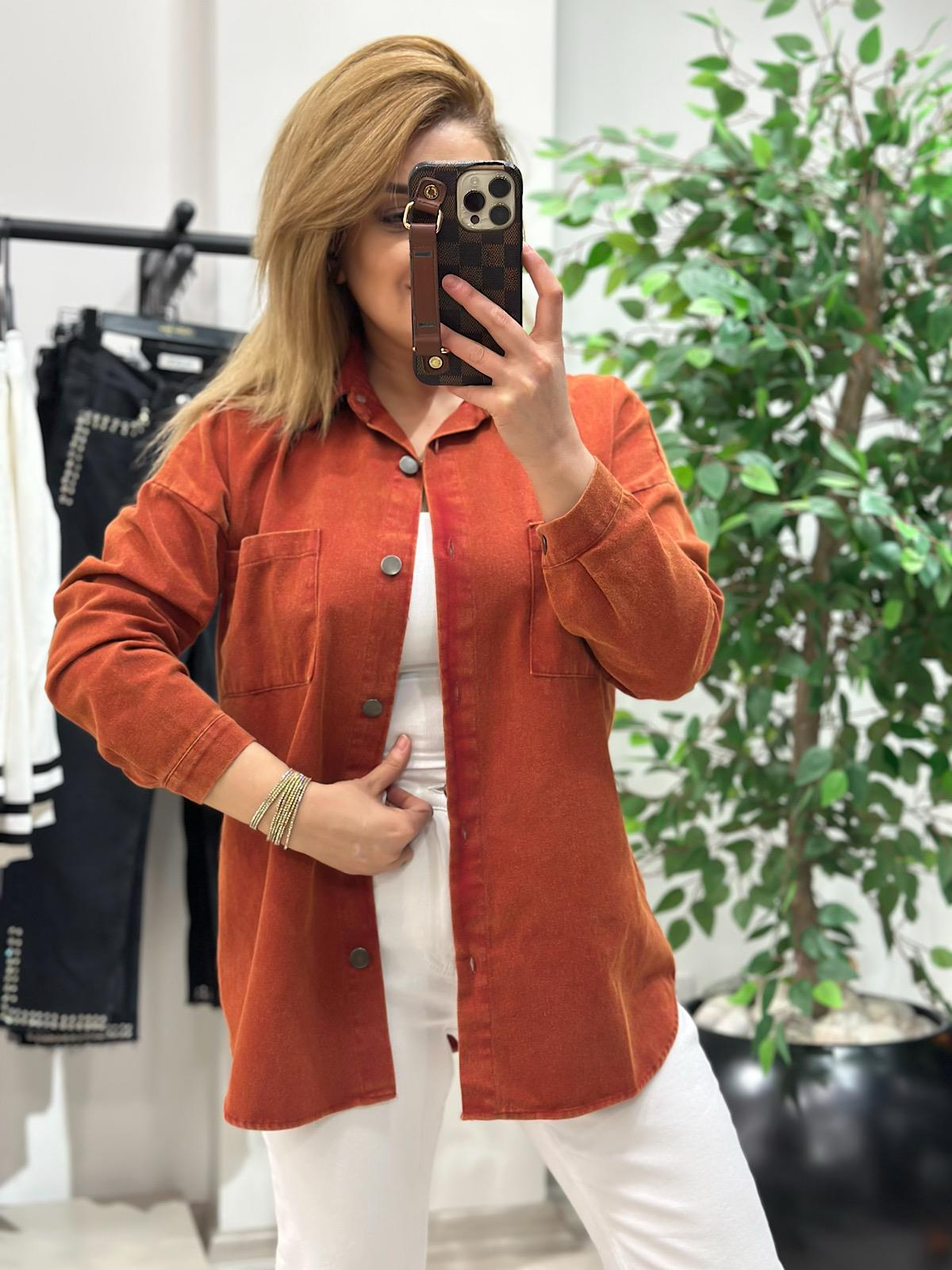 Gabardin  Gömlek KİREMİT-23MeUST00103