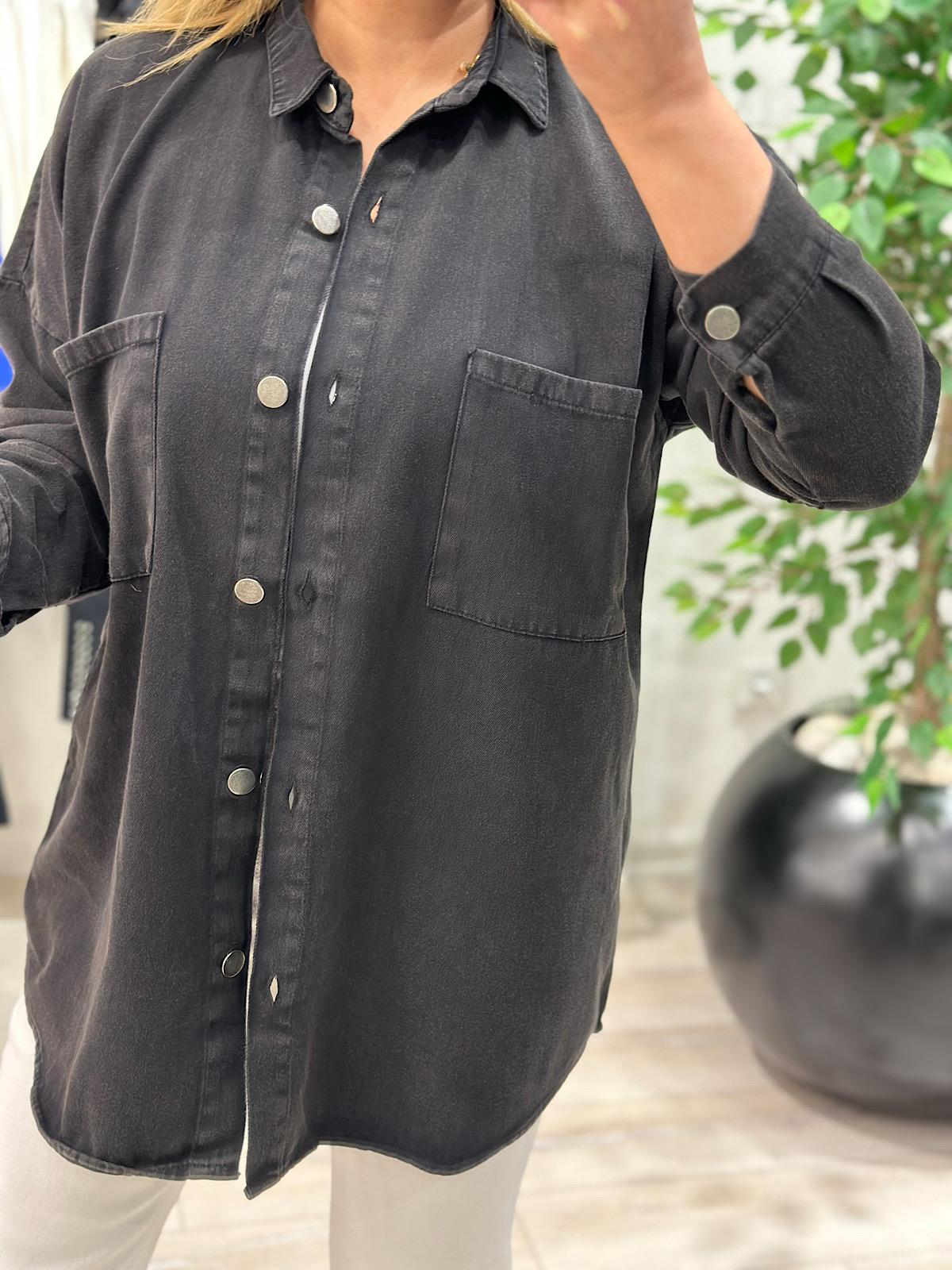 Gabardin  Gömlek SİYAH-23MeUST00103