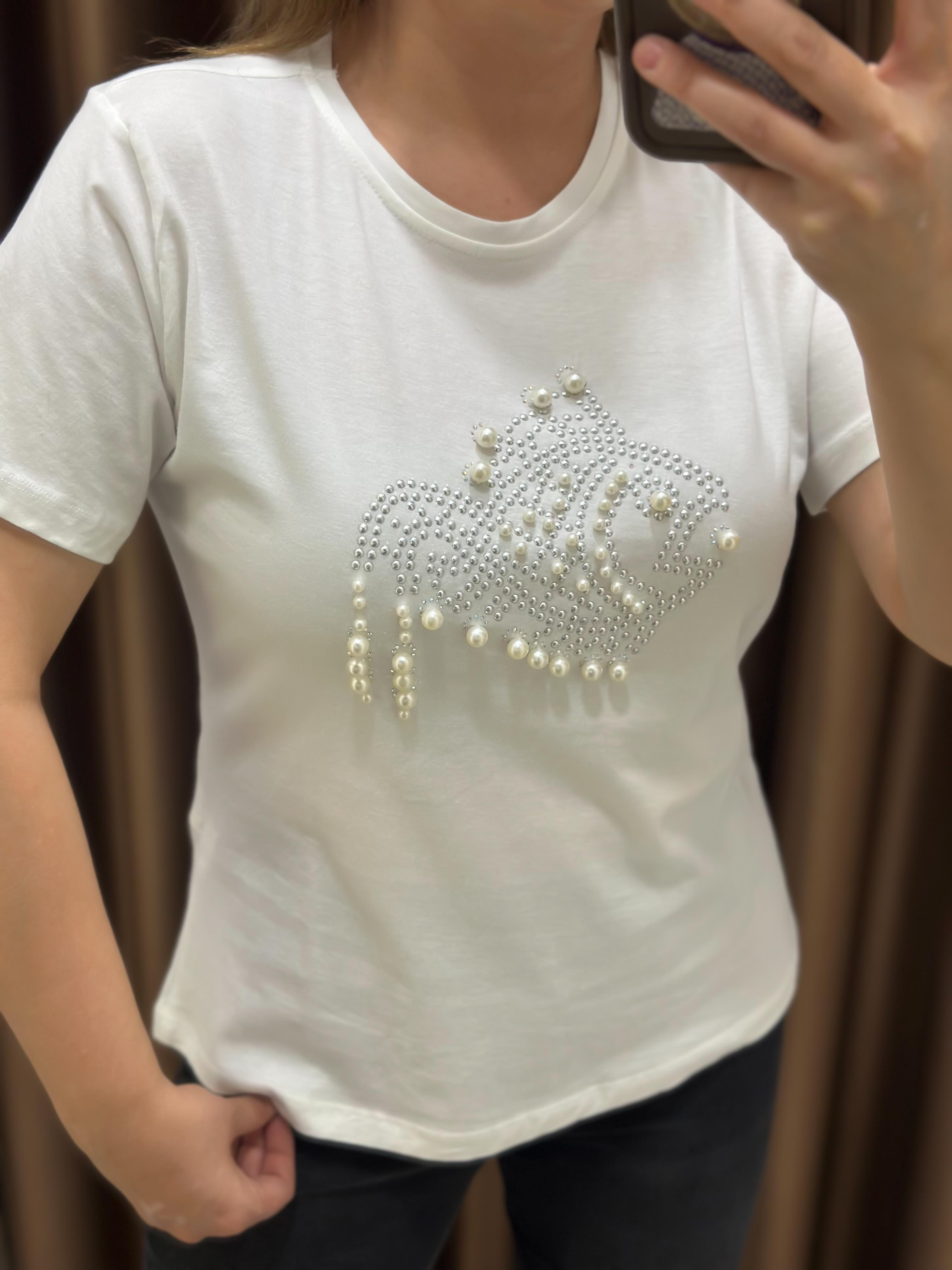 İnci Balık Detaylı Tshirt EKRU-23YUST000246