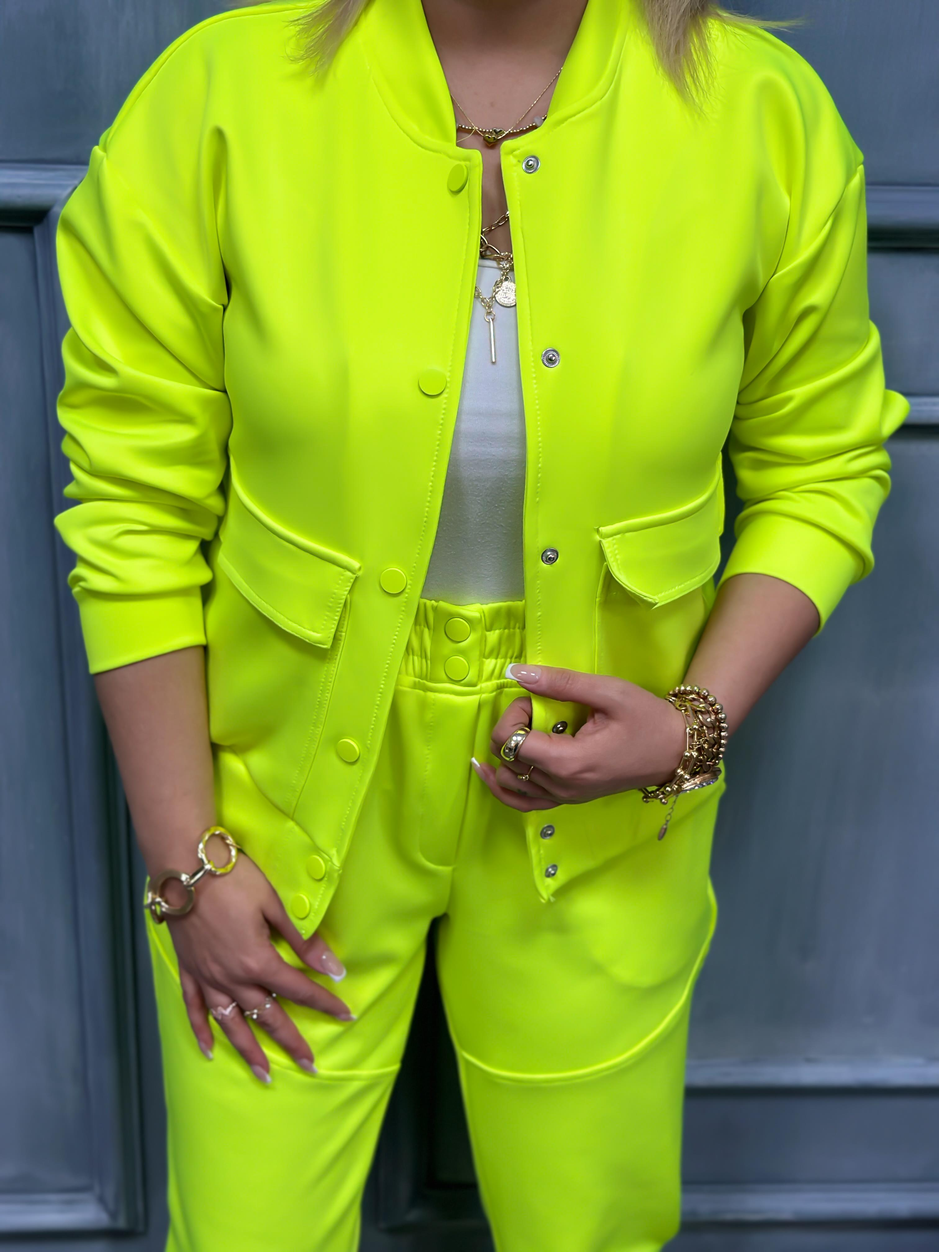 İthal  Scuba Kumaş Eşofman NEON SARI-23MeUST00047