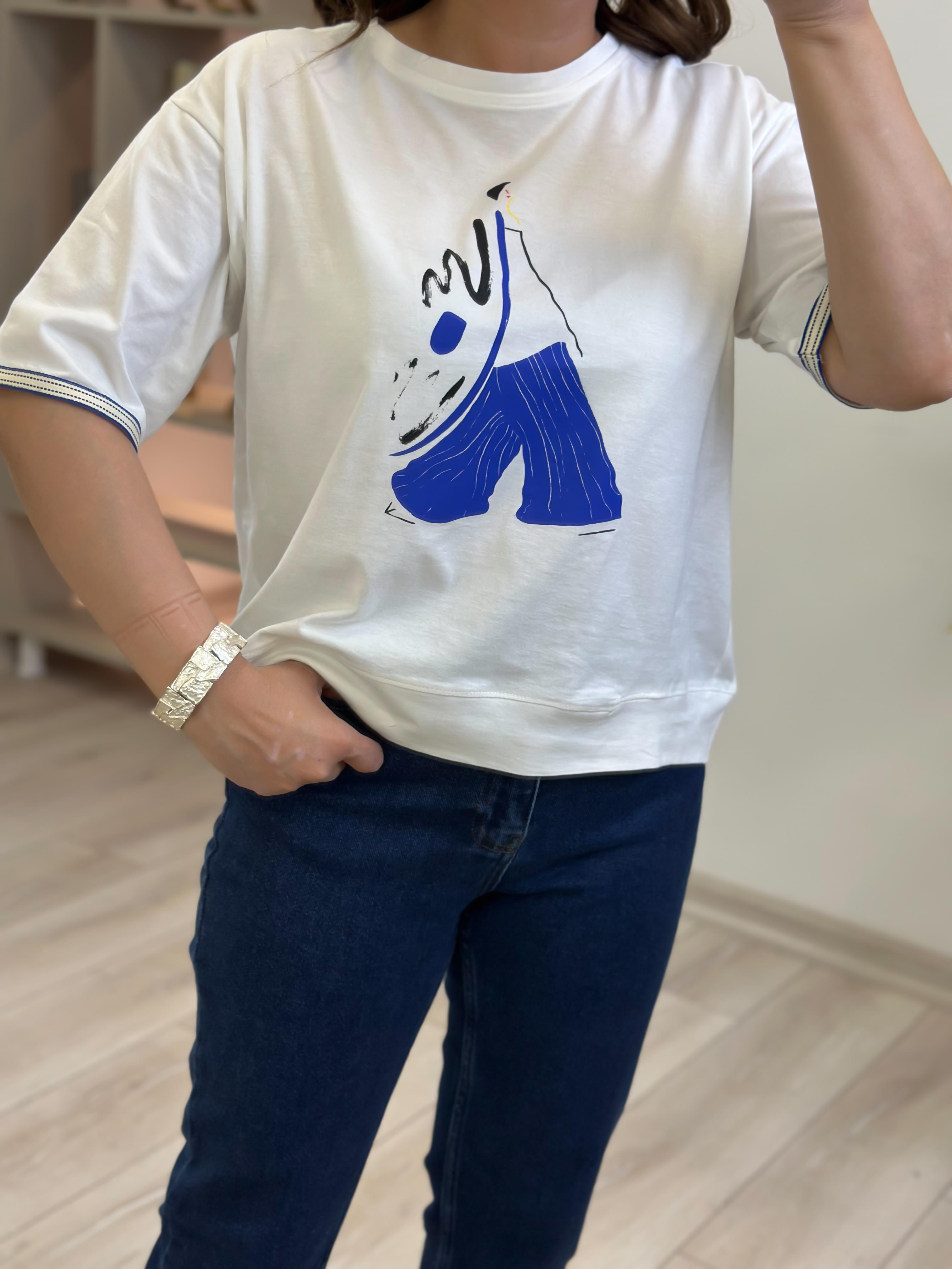 Kadın Baskılı Tshirt EKRU-23YUST000244