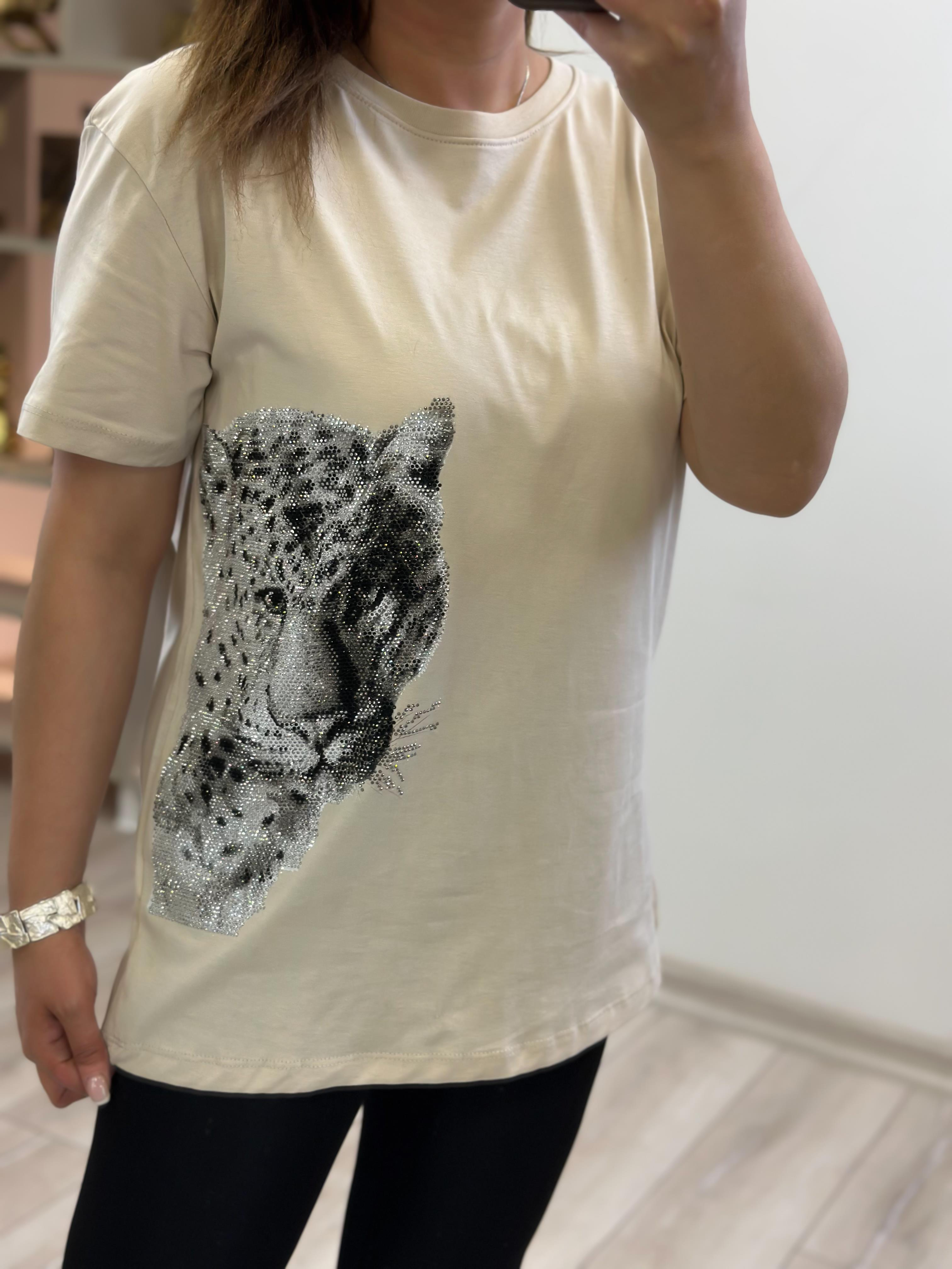 Kaplan Baskılı Tshirt BEJ-23YUST000228