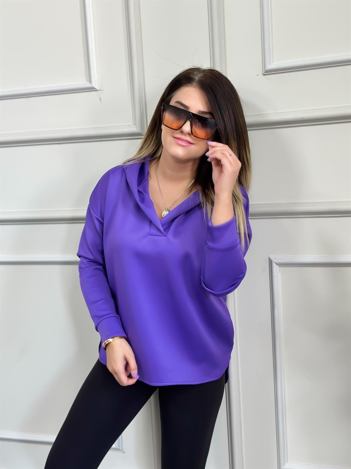 Kapşonlu Scuba Sweatshırt MOR-23KUST000009