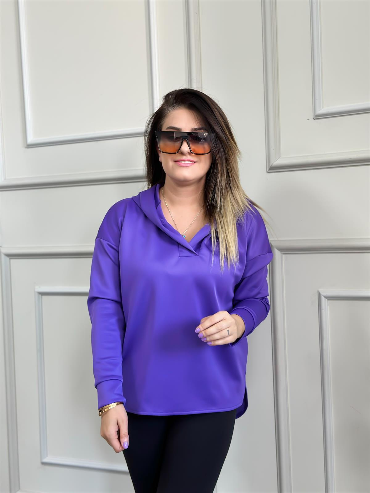 Kapşonlu Scuba Sweatshırt MOR-23KUST000009