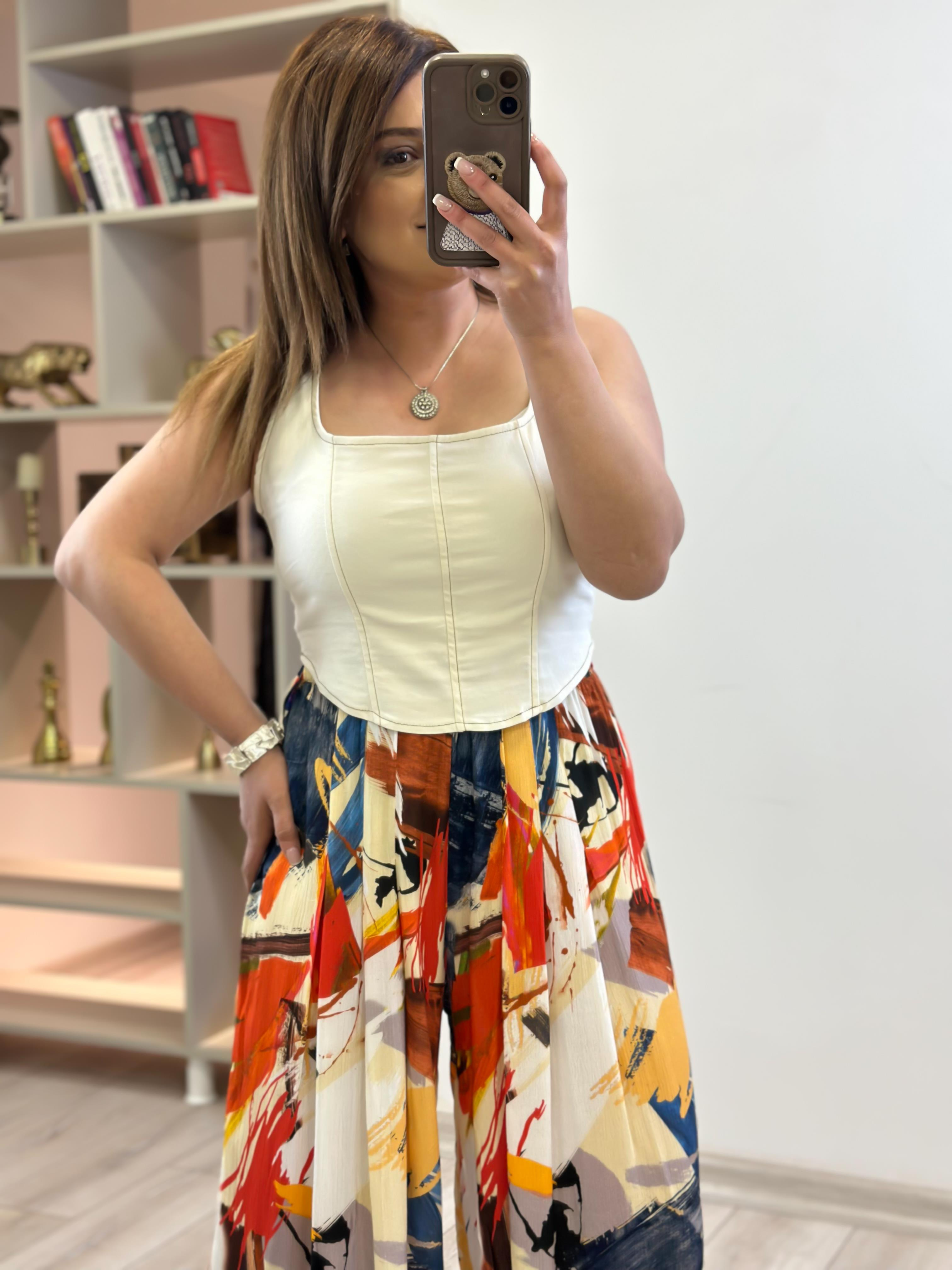 Kare Yaka Likralı Bustiyer EKRU-23YUST000209