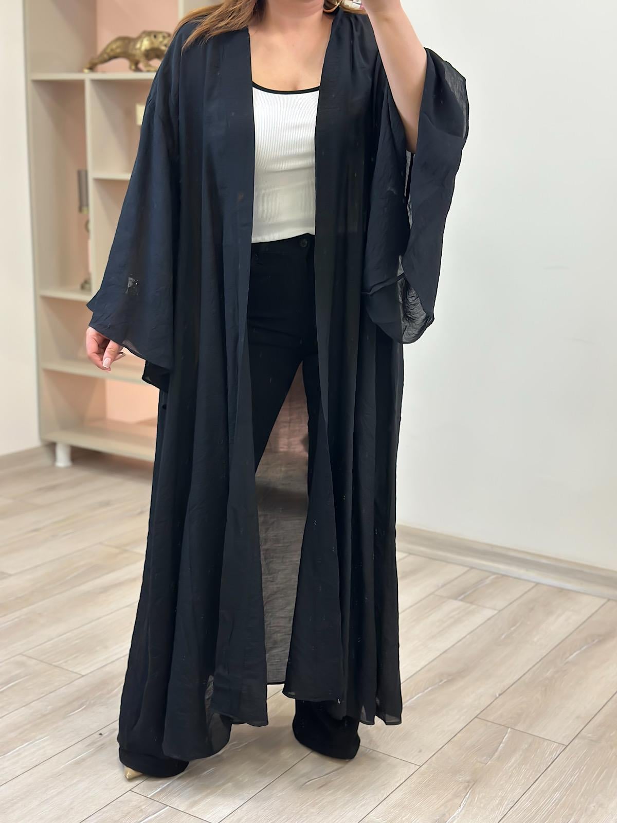Keten Kimono SİYAH-23YDIS000010