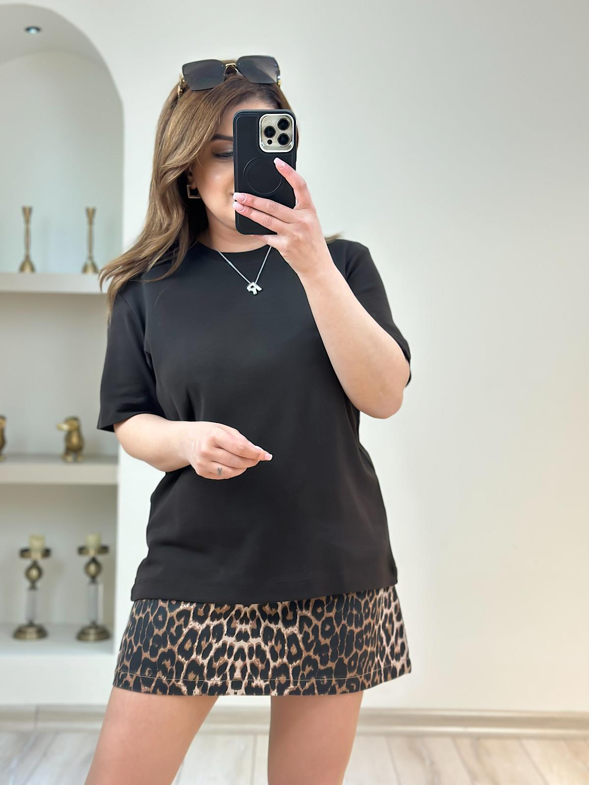 Kısa Kol Düz Tshirt ACI KAHVE-23YUST000177