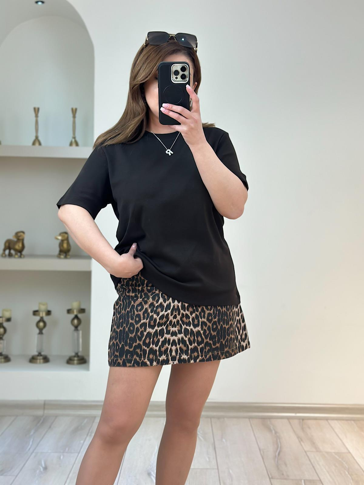Kısa Kol Düz Tshirt ACI KAHVE-23YUST000177