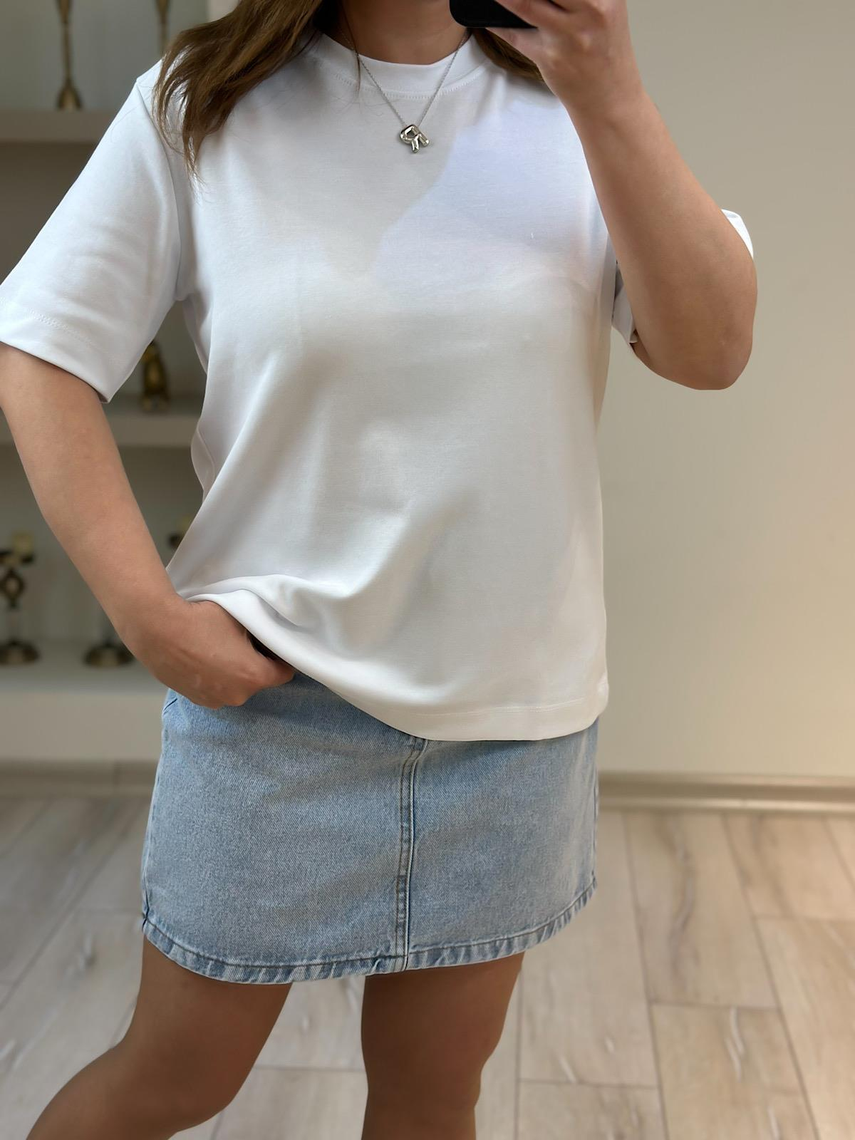 Kısa Kol Düz Tshirt BEYAZ-23YUST000177