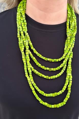 Küp Kesim Bambu Kolye YEŞİL-23MeAKS00001