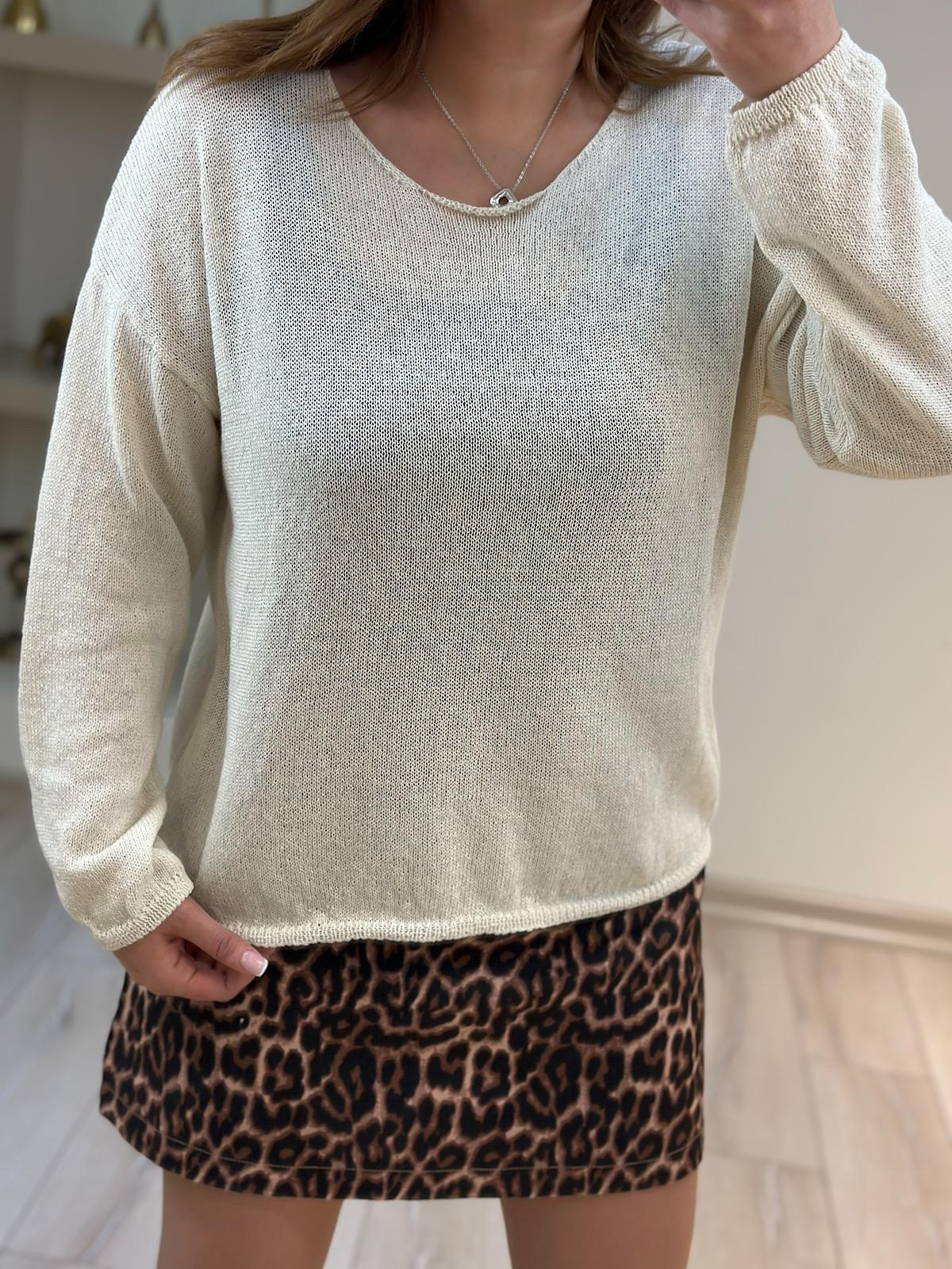 Naturel Yaka Basic Triko EKRU-23YUST000169