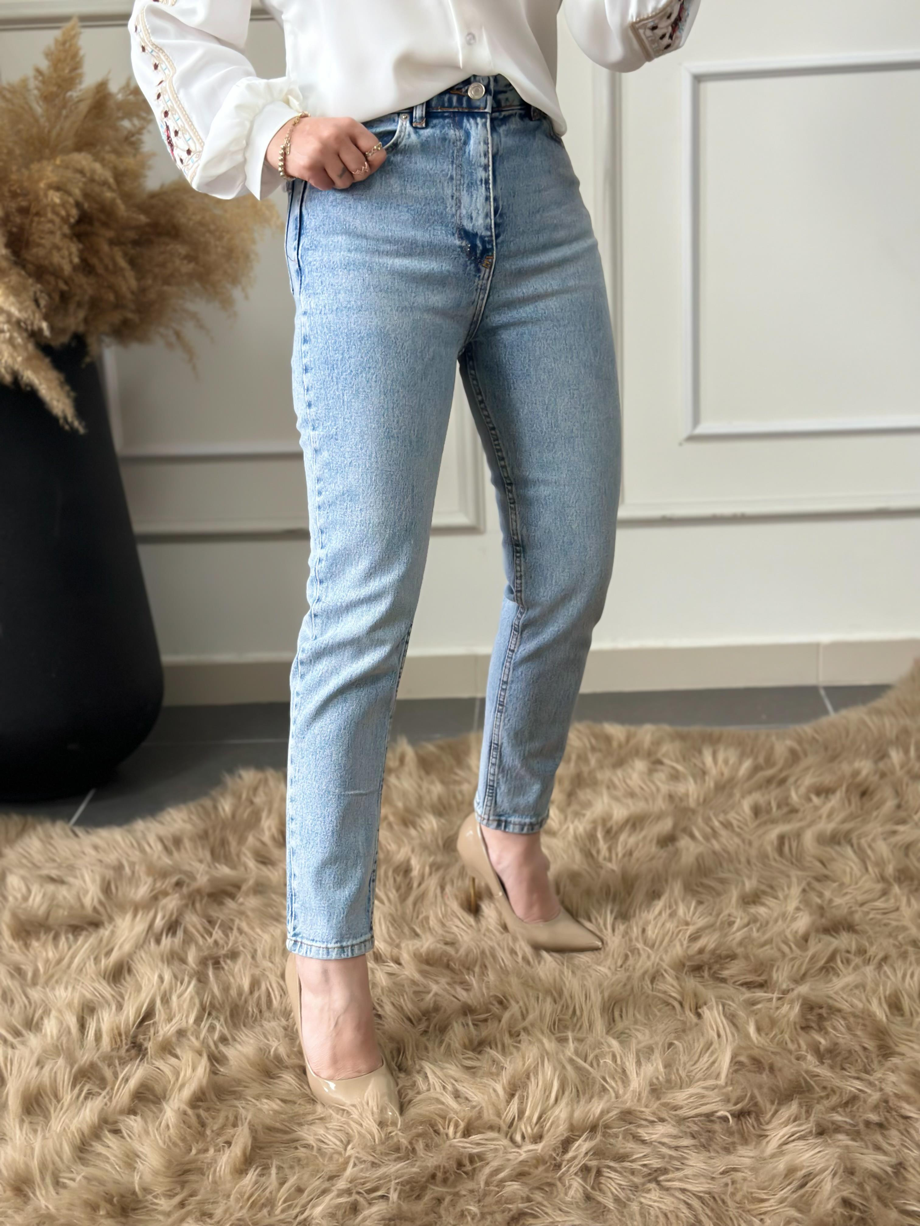 Orjinal Marka Mom Jean BUZ MAVİ-23KYeni00073
