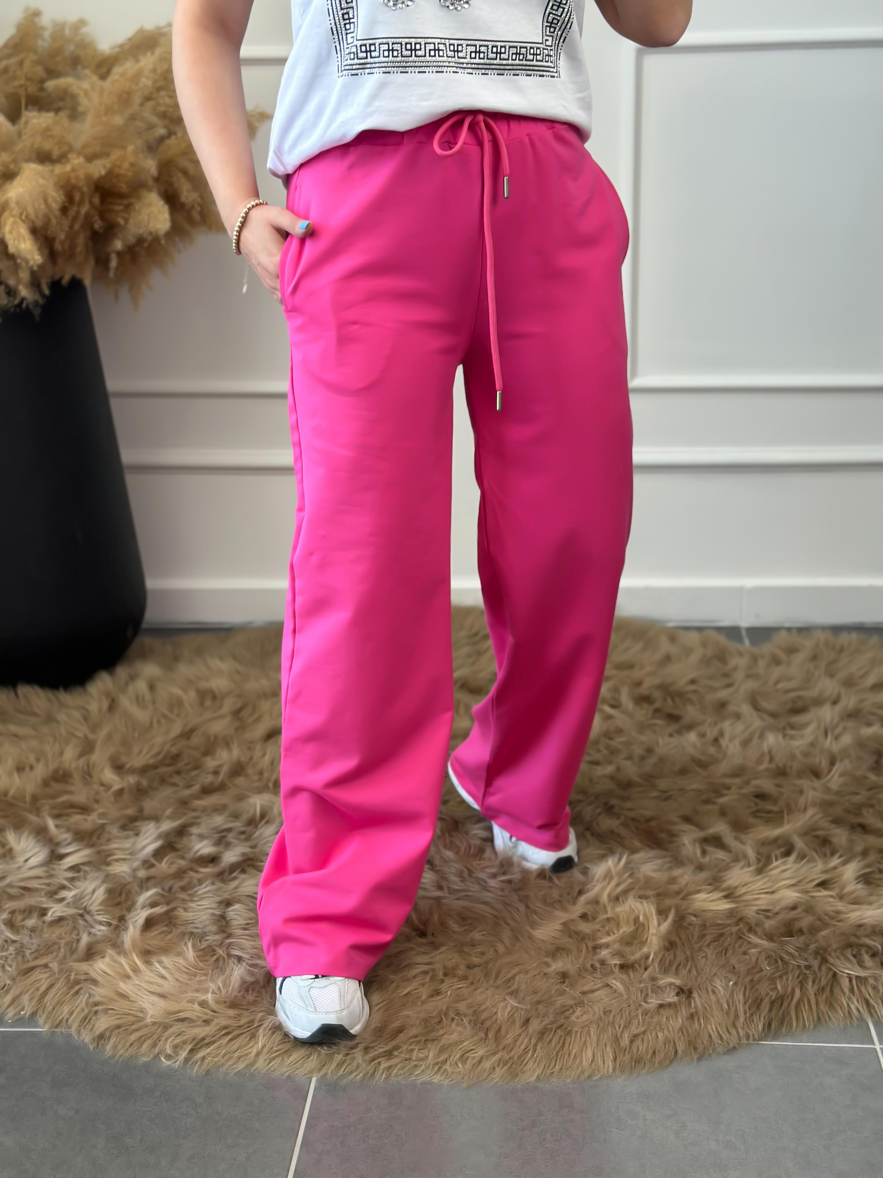 Palazzo Model Penye Alt Eşofman PEMBE-23MeALT00008