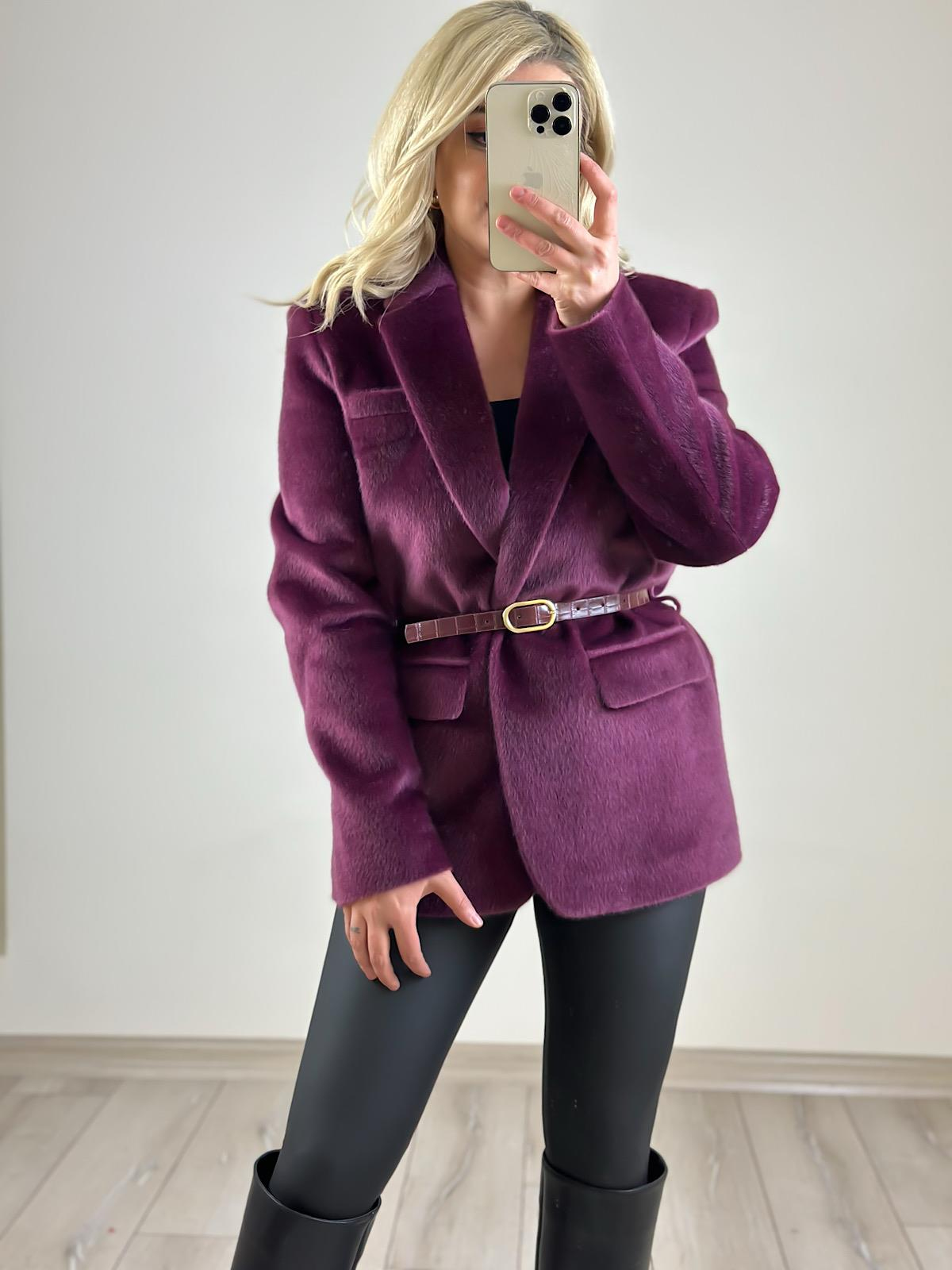 Premium Kalite Tay Tüyü Blazer MÜRDÜM-23KDIS000059