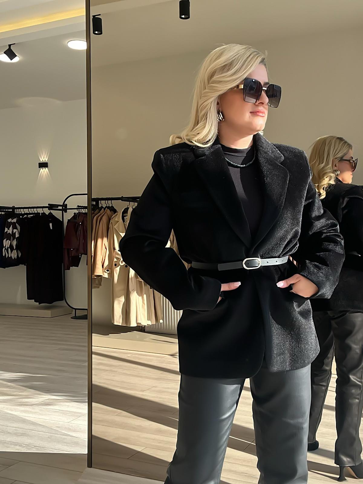 Premium Kalite Tay Tüyü Blazer SİYAH-23KDIS000059