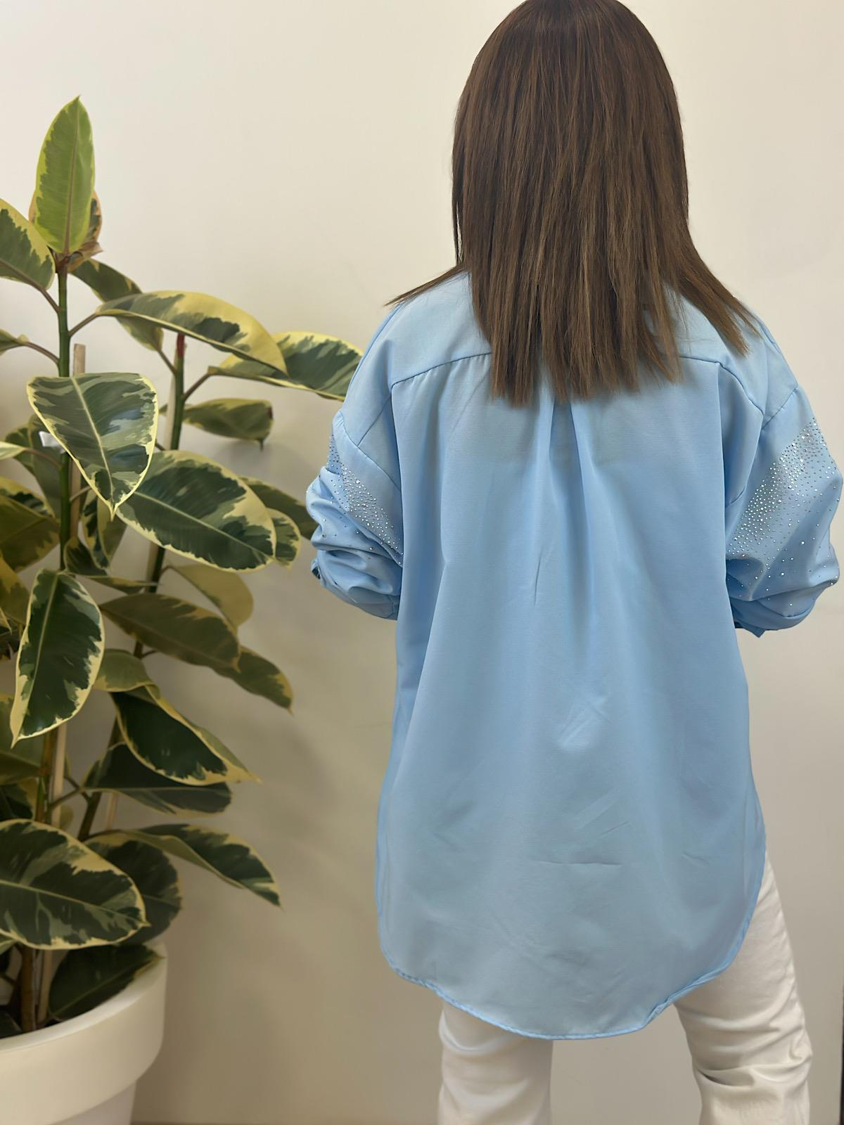 Taş Detaylı Gömlek BEBE MAVİ-23YUST000271