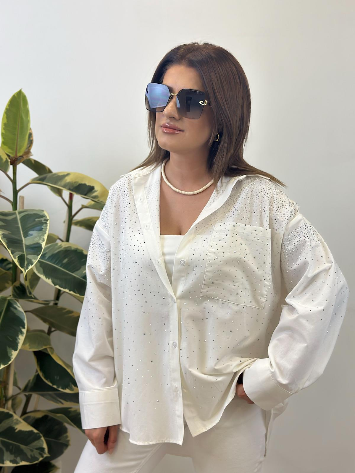 Taş Detaylı Gömlek EKRU-23YUST000271
