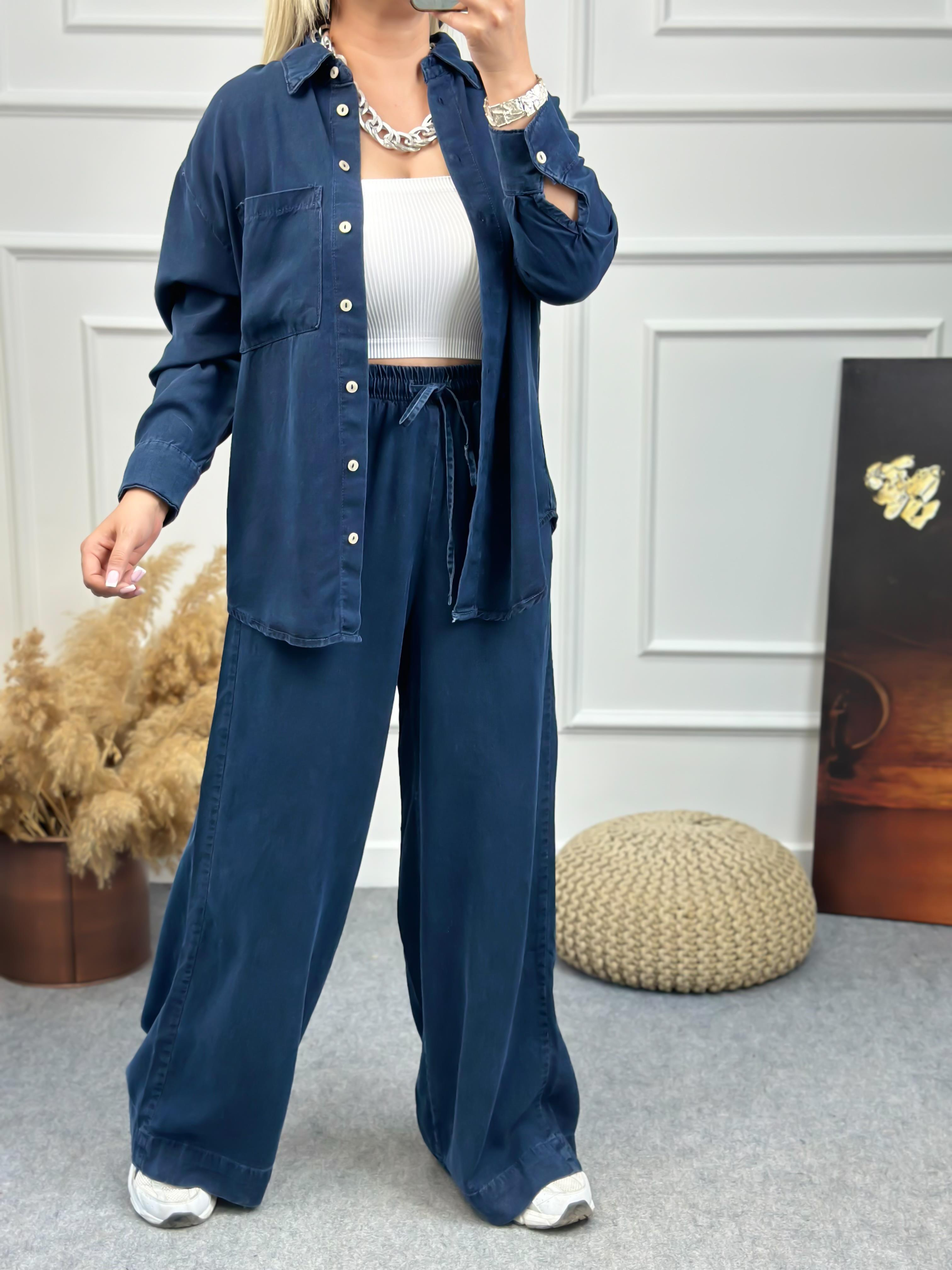 Tensel Denim Takım KOYU MAVİ-23YUST000100