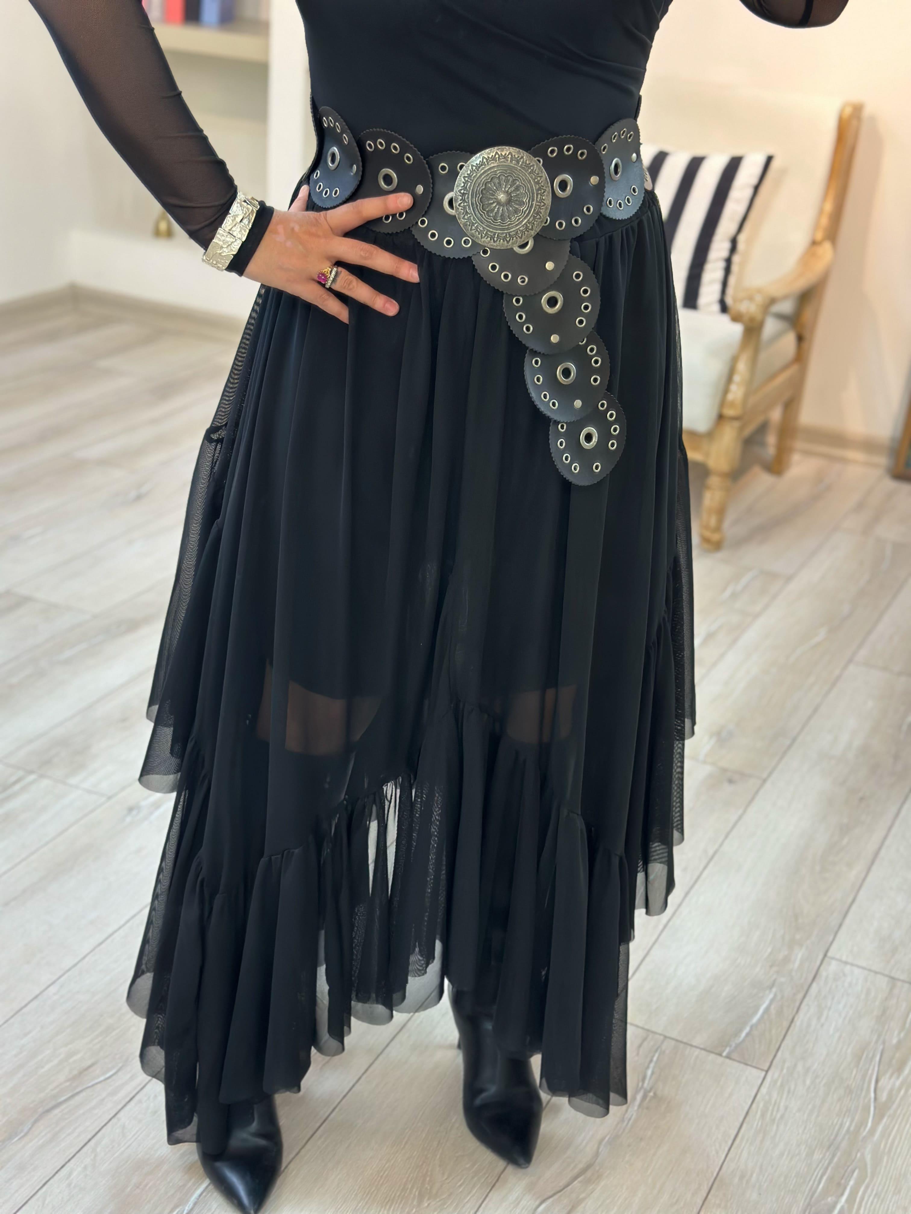 Transparan Zıbın Bluz SİYAH-23MeUST00118