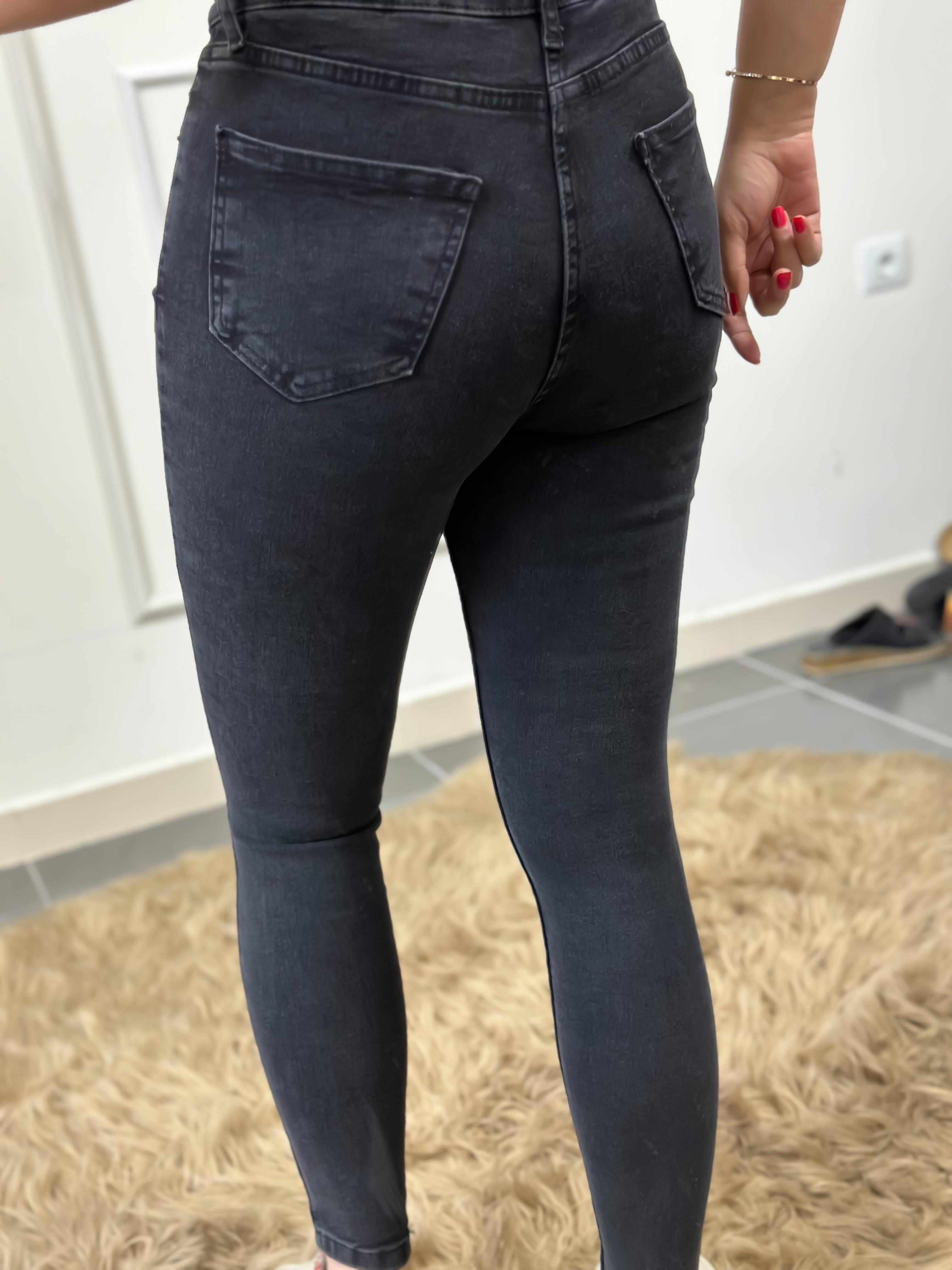 Yüksek Bel Skinny Jean ANTRASİT-23KYeni00075