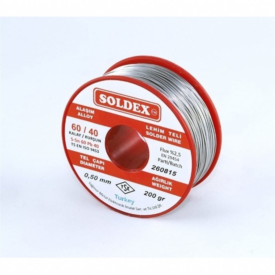 0,50mm 200Gr Soldex Lehim Teli Sn60 Pb40