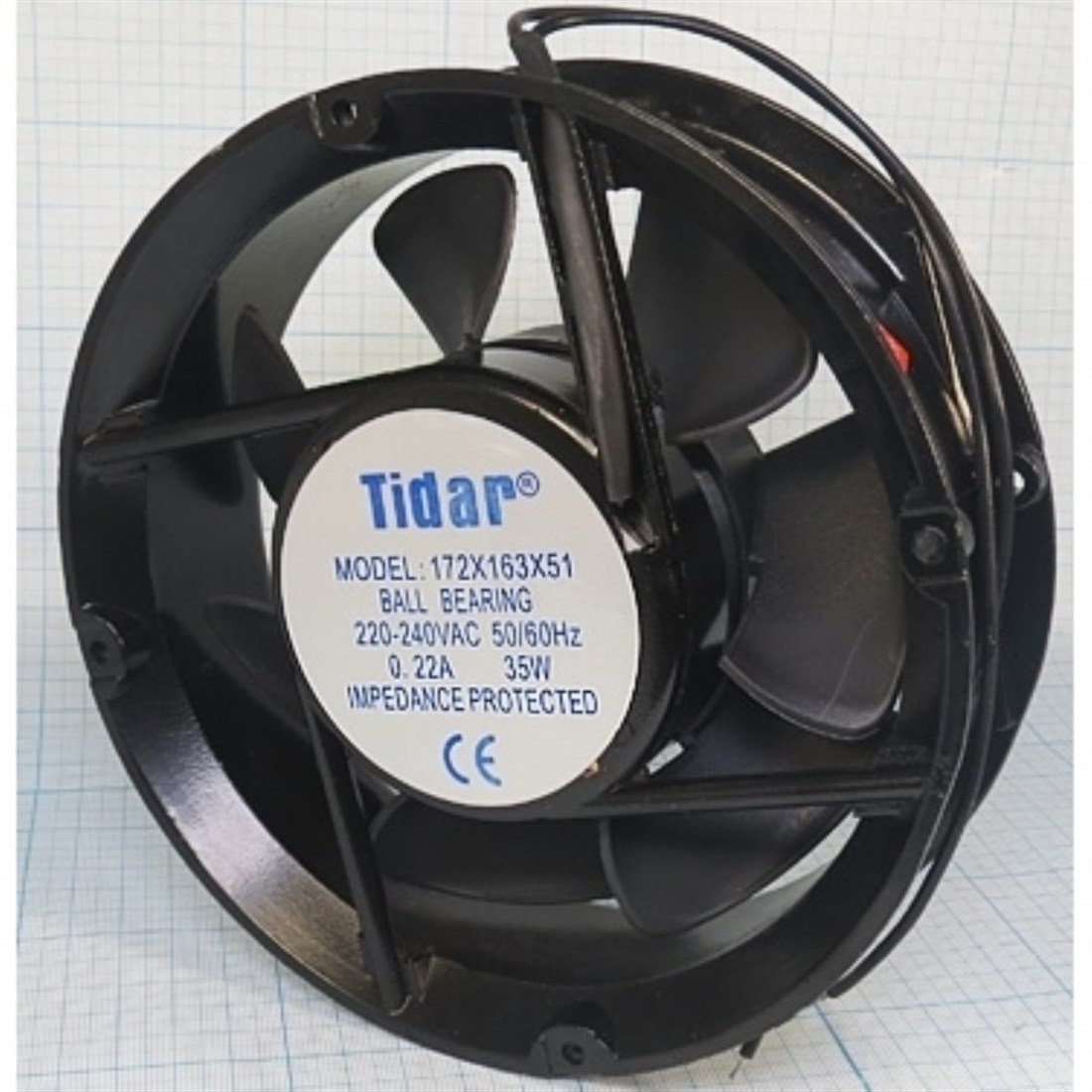 172x163x51 mm 220 v ac tidar yuvarlak fan