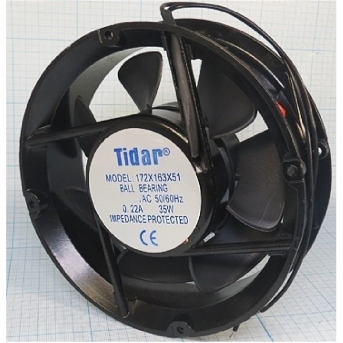 172x163x51 mm 24 VDC tidar yuvarlak fan