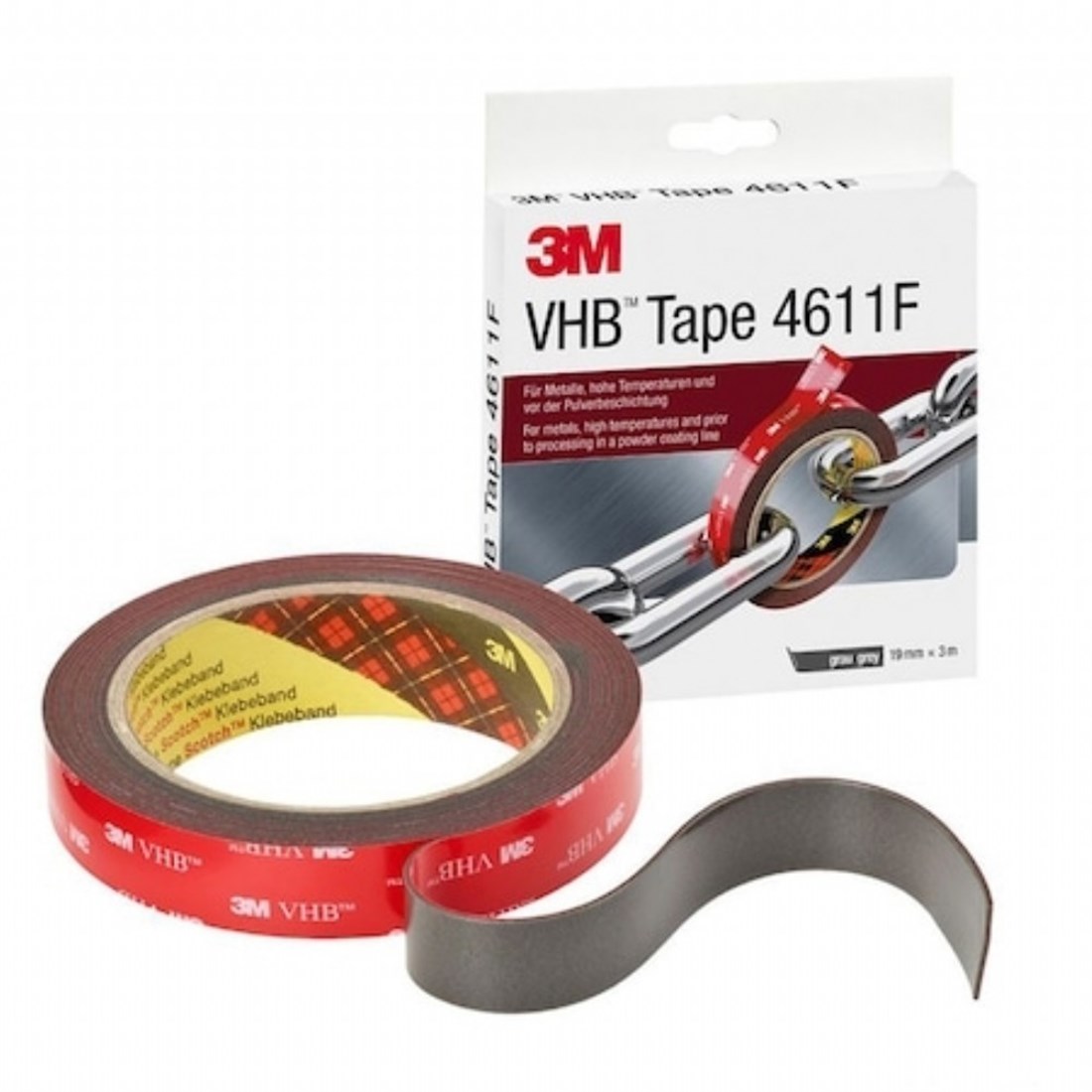 3M 4611F Çift Taraflı Akrilik Bant 19mm x3 mt
