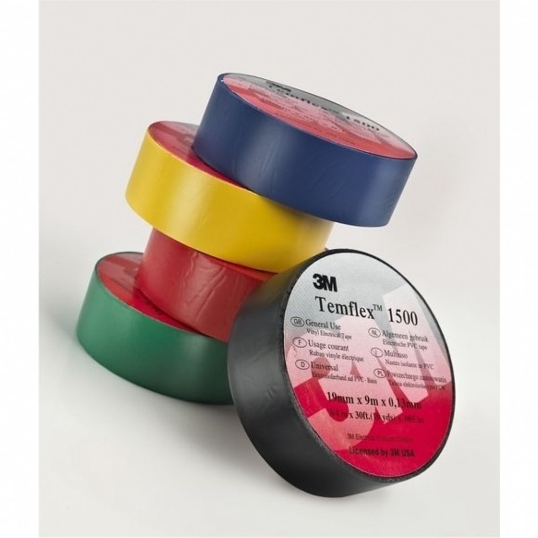 3M Temflex 1500 PVC Elektrik Bantı 19x20 mt 10 adet Siyah