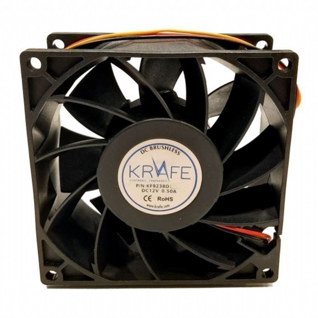 92x92x38 24V DC Krafe 3 Kablolu Kare Fan 0.50A