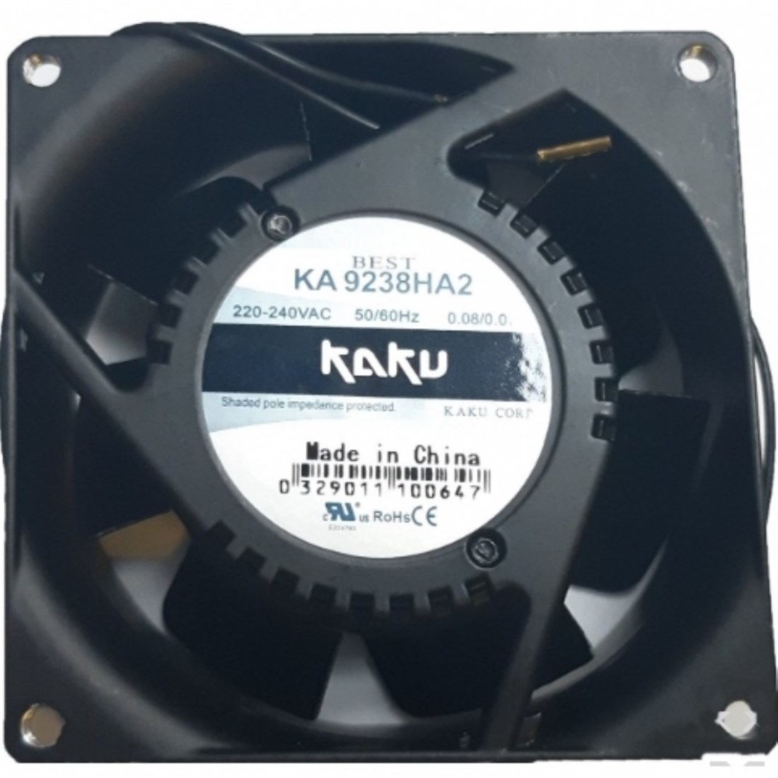 92x92x38 mm Kaku 220V AC Kare Fan